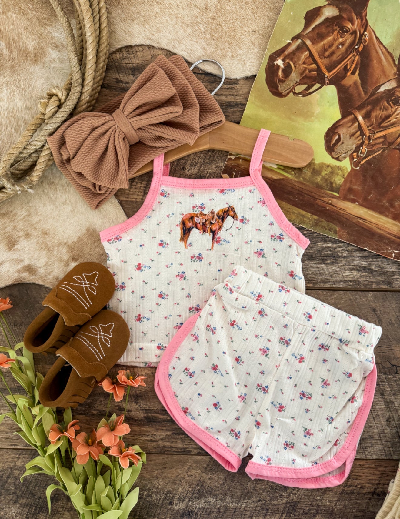 The Good Horse Floral Set- Baby/Toddler