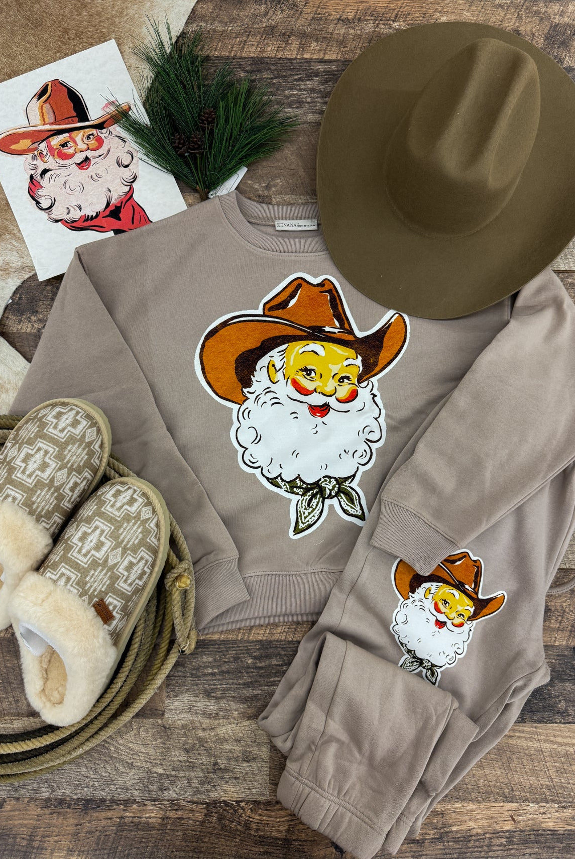 Vintage Christmas Santa Set(Ash Mocha)