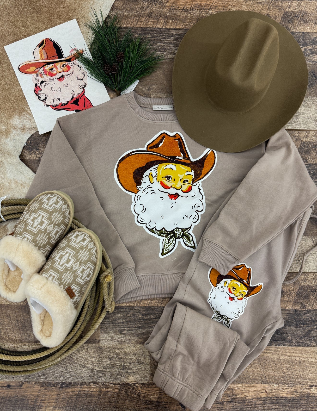 Vintage Christmas Santa Set(Ash Mocha)