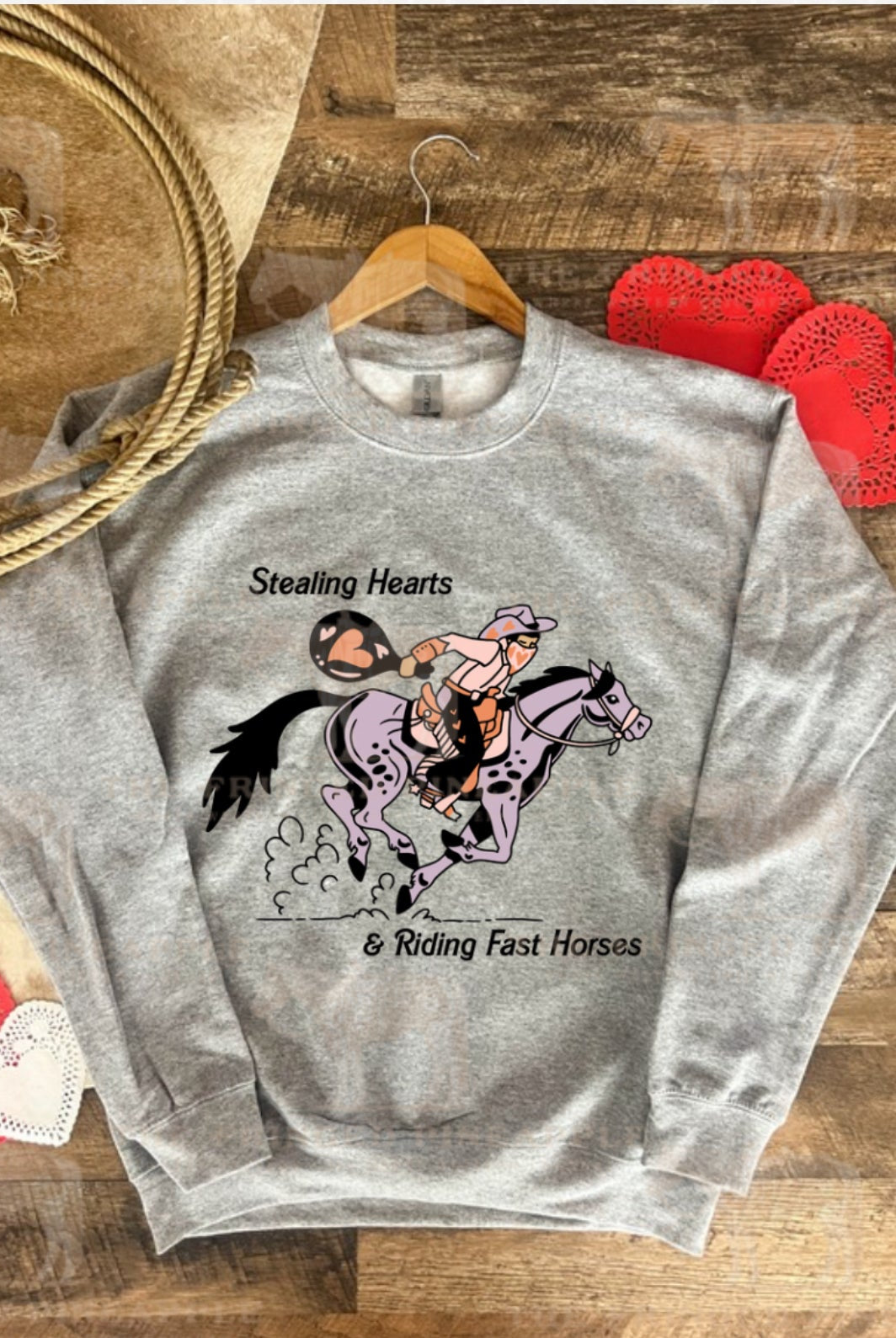 Stealing Hearts Tee or Sweatshirt (Adult) (Heathered Grey)