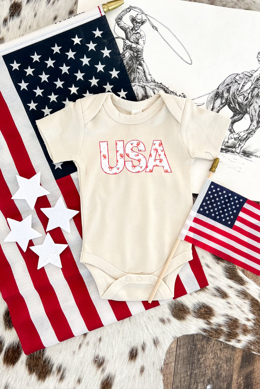 Western 4th Of July-USA Cowboy(Infant/Toddler/Youth)(Natural)