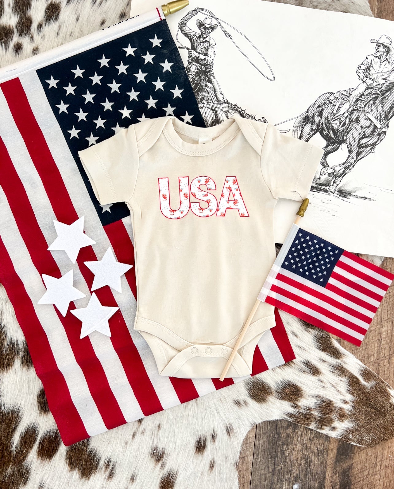 Western 4th Of July-USA Cowboy(Infant/Toddler/Youth)(Natural)