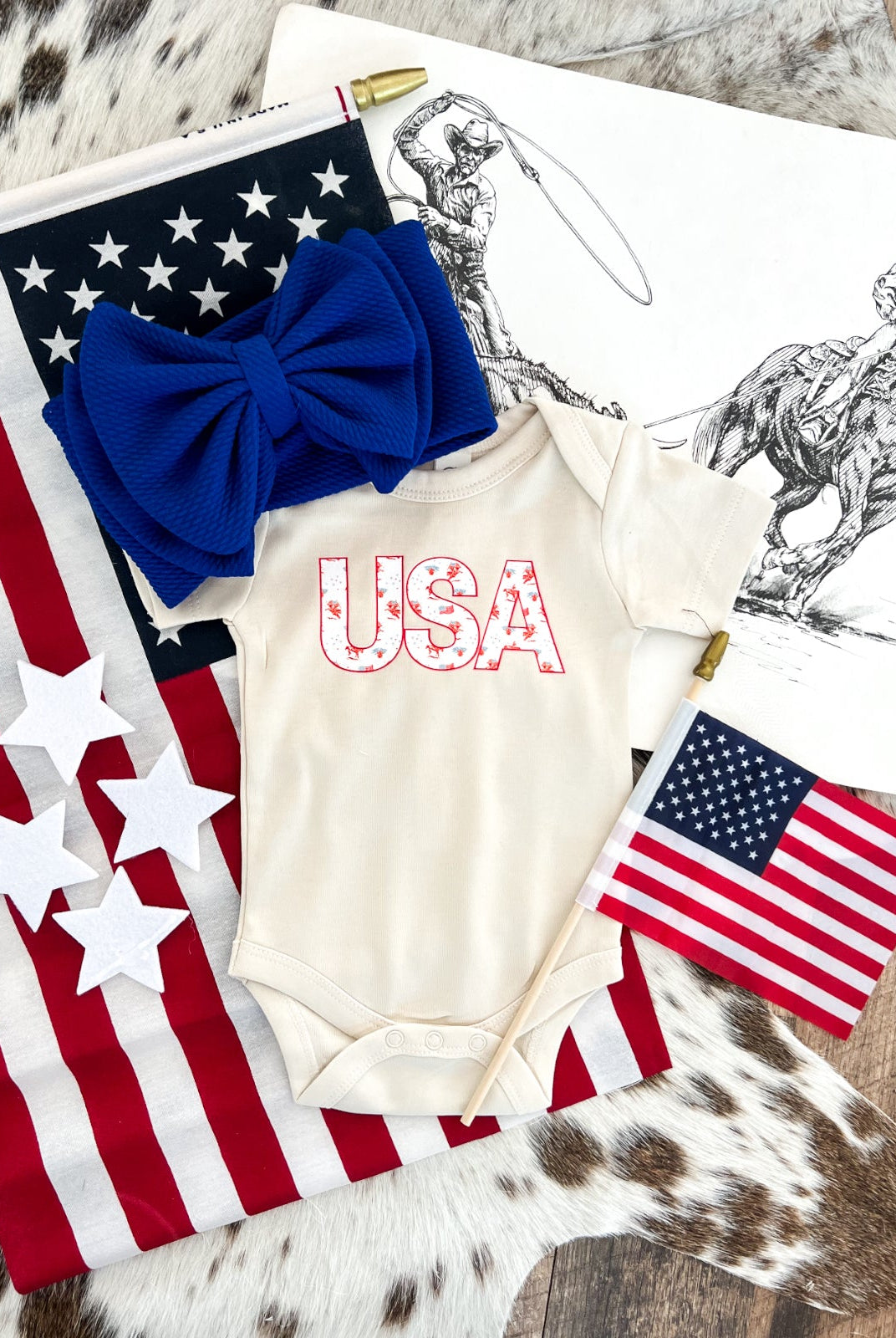 Western 4th Of July-USA Cowboy(Infant/Toddler/Youth)(Natural)