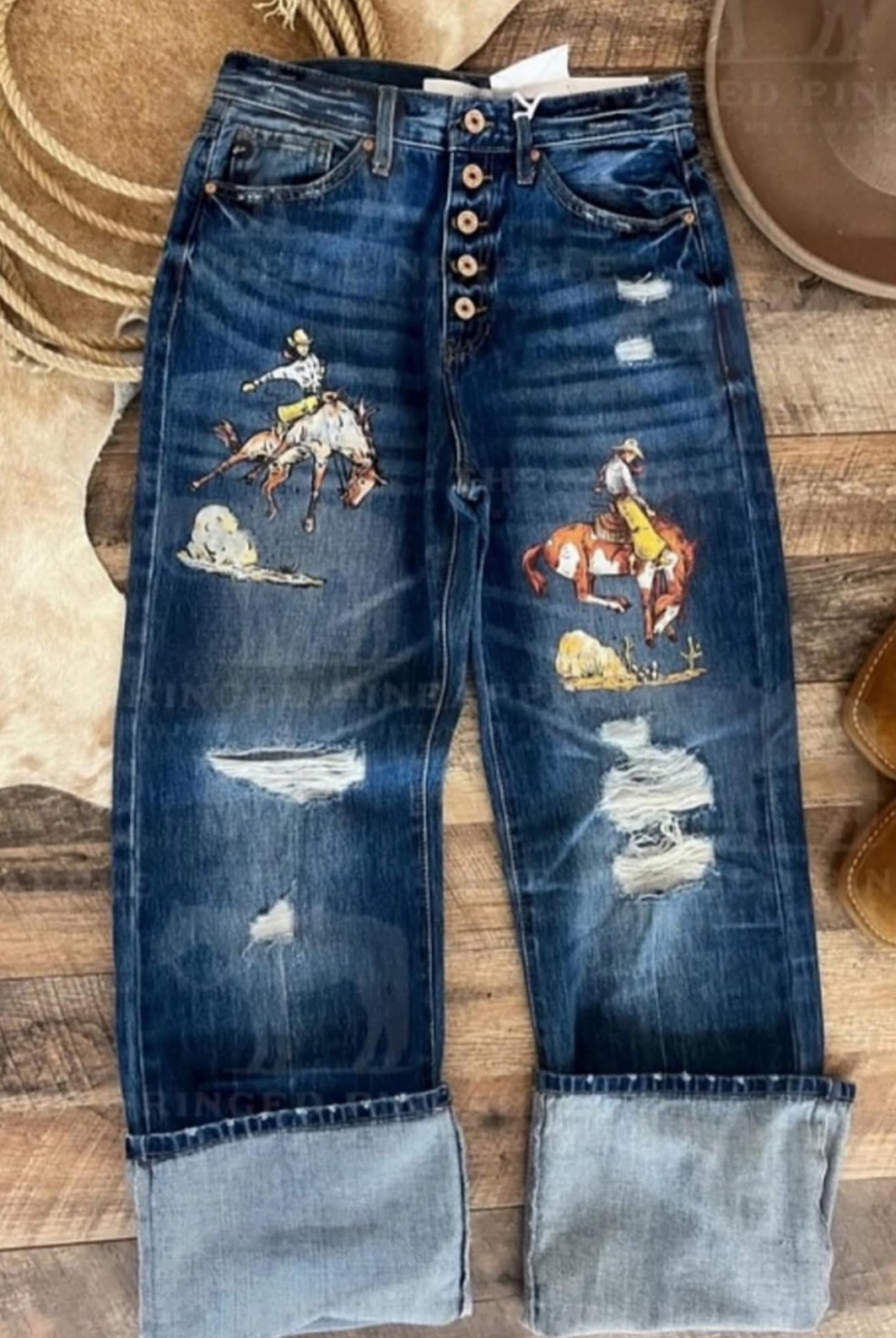 “The Cowboys” Denim Darlin Ultra High Rise 90’s Flare(MV5)(Final Sale)