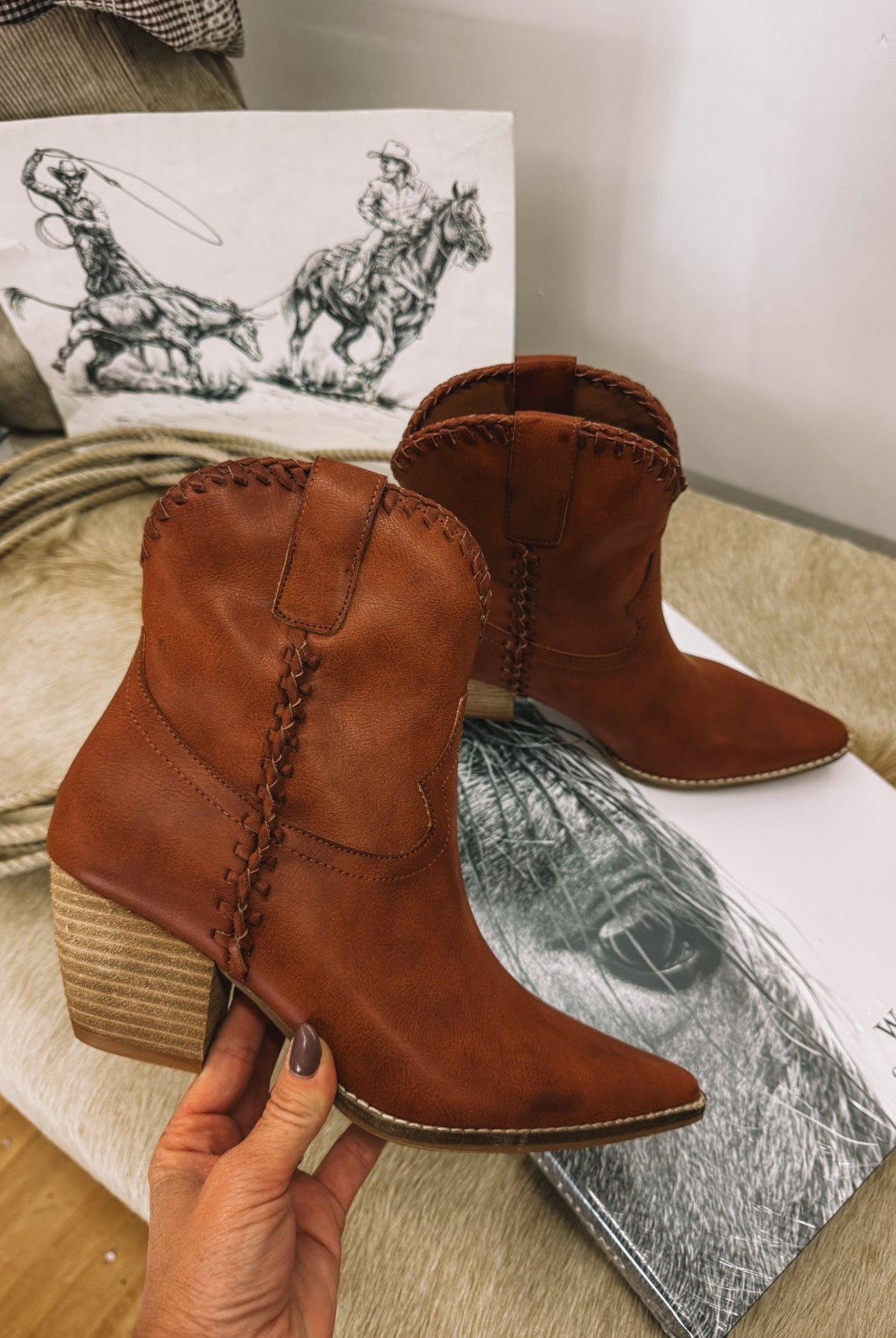 Gone Country Western Bootie (Cognac)