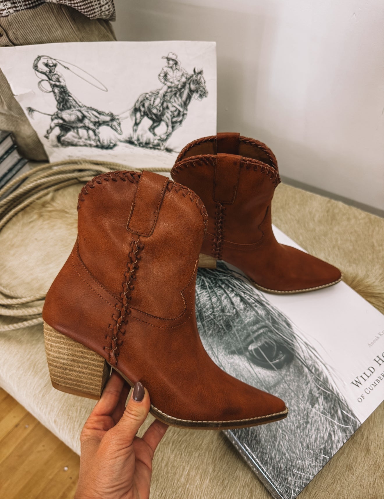 Gone Country Western Bootie (Cognac)