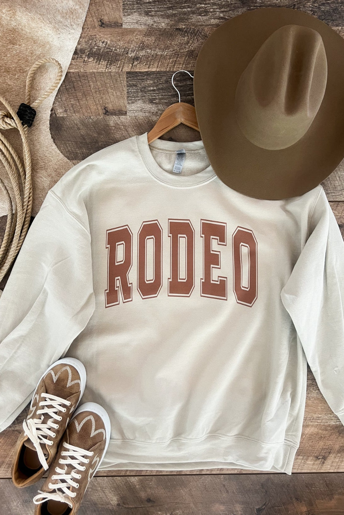 Retro Rodeo Tee Or Sweatshirt (Adult)(cream)