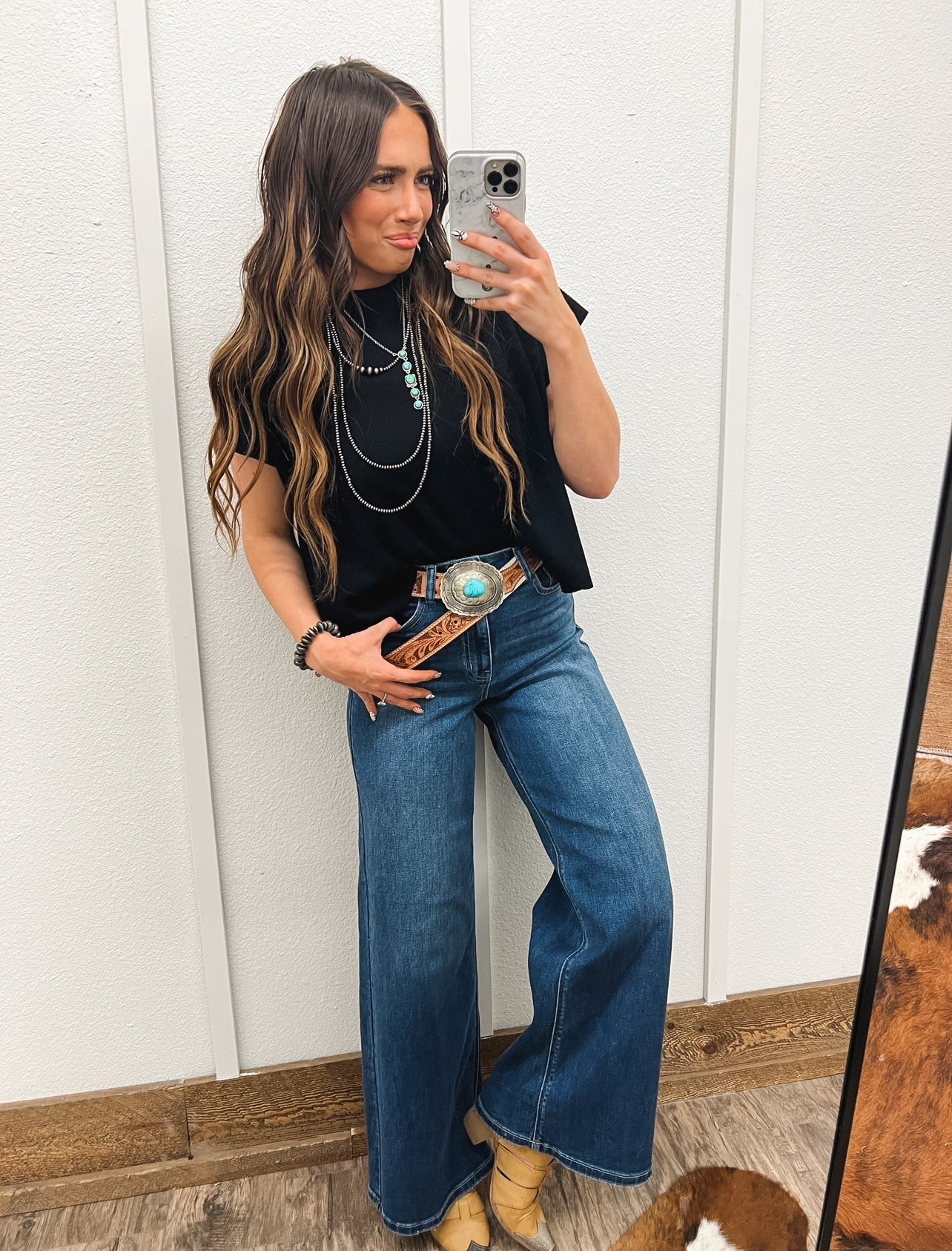 Out In The Country Mock Neck Tops - Sweaters