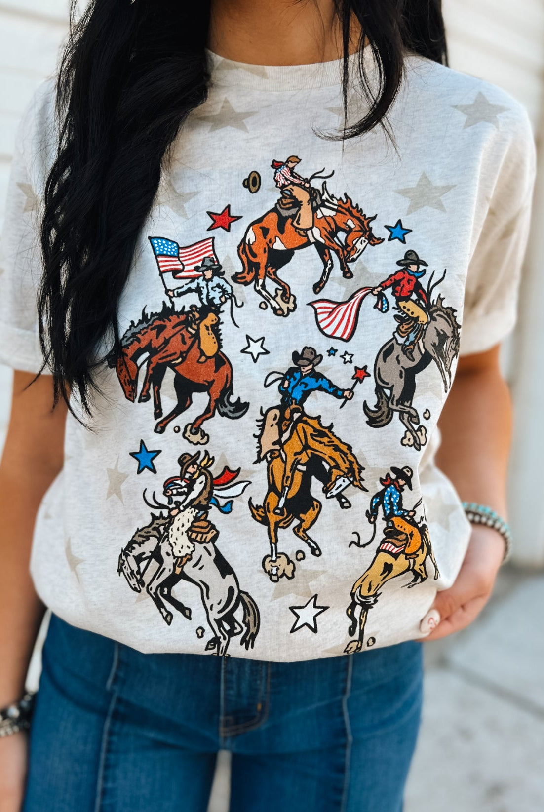 Freedom Cowboys Cream Star Tee