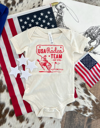Western 4th Of July-USA Rodeo Team Red(Infant/Toddler/Youth)(Natural)