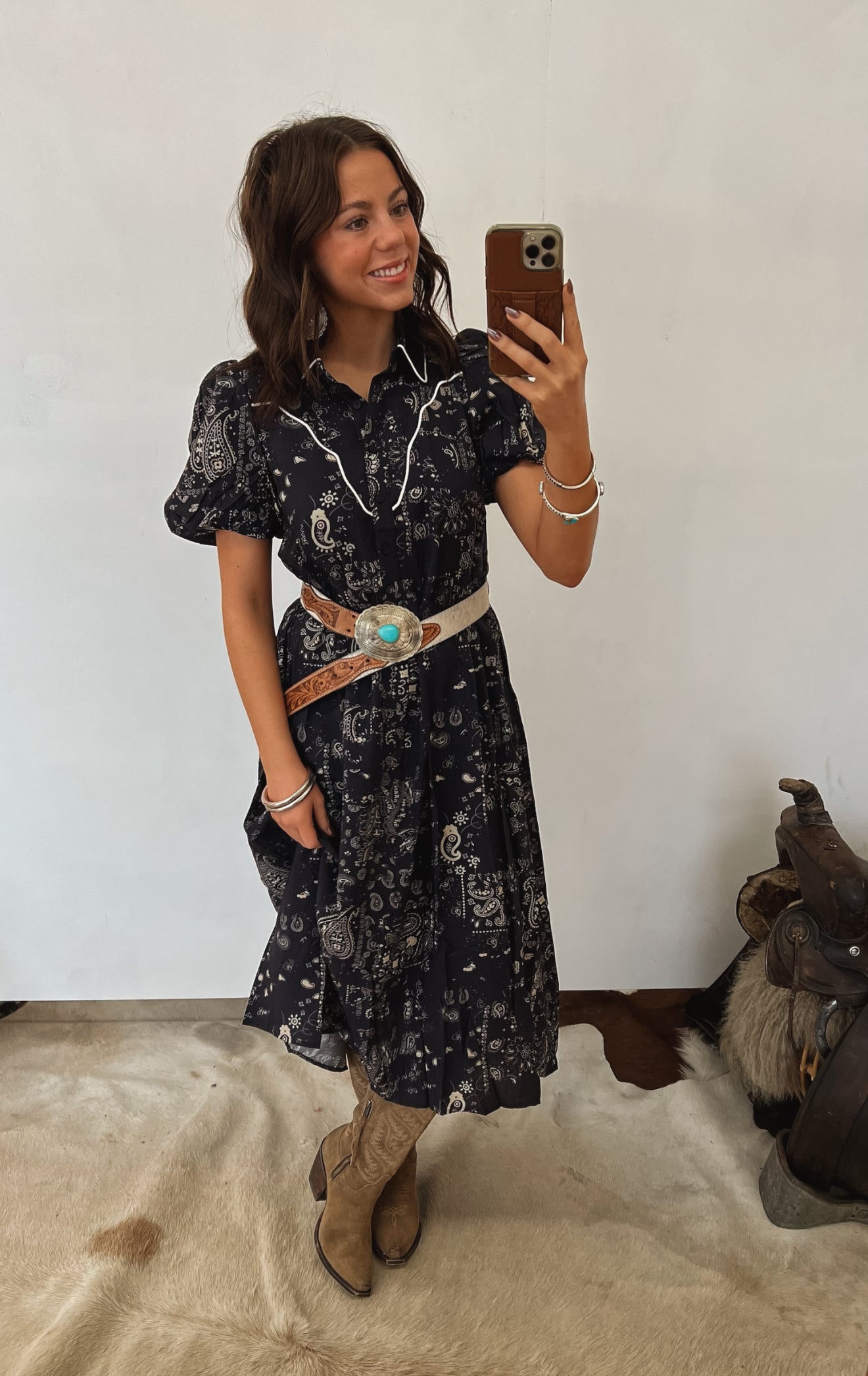 Midnight Paisley Dress