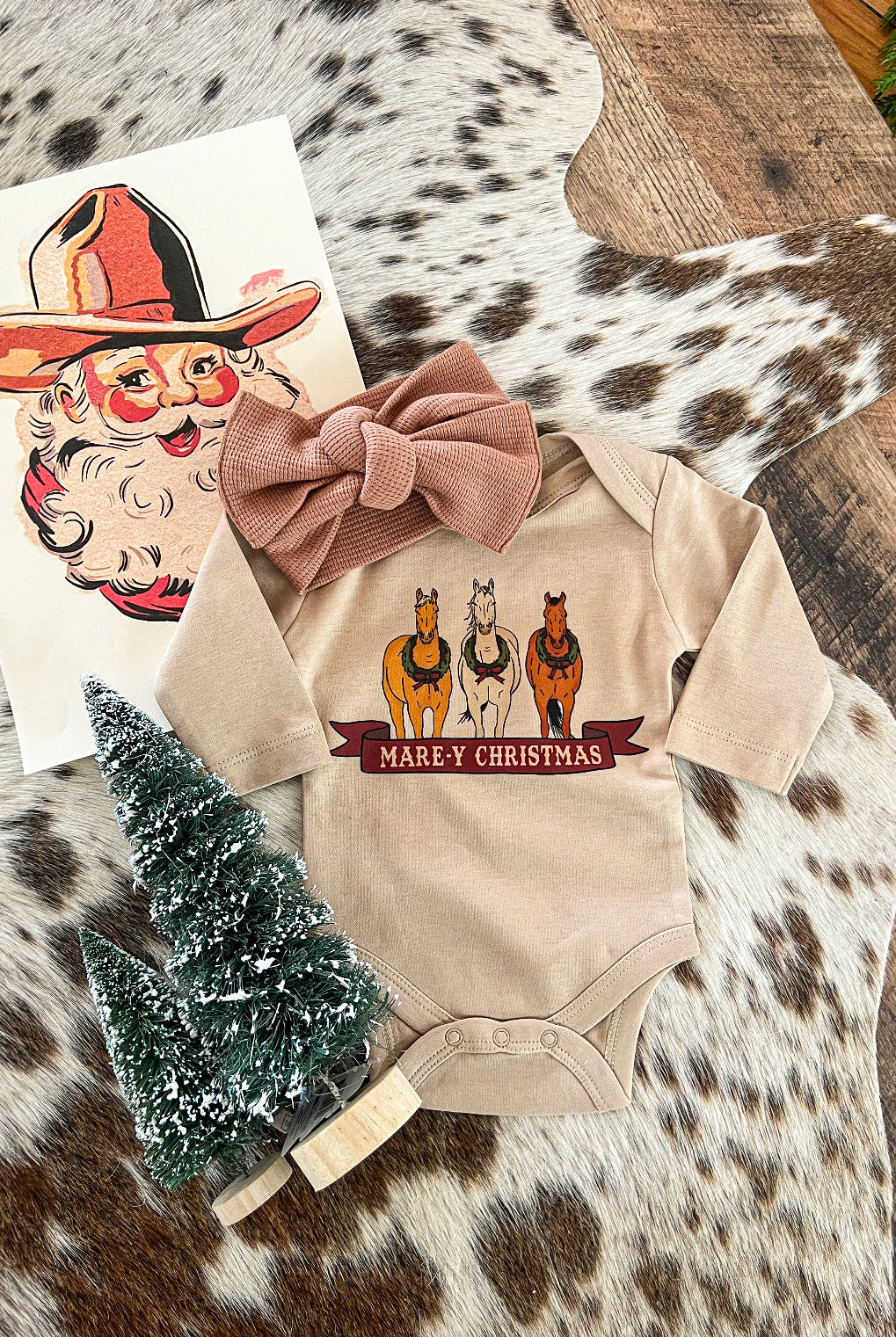 Marey Christmas Design (L/S Onesie/Youth Tee)(Clay)