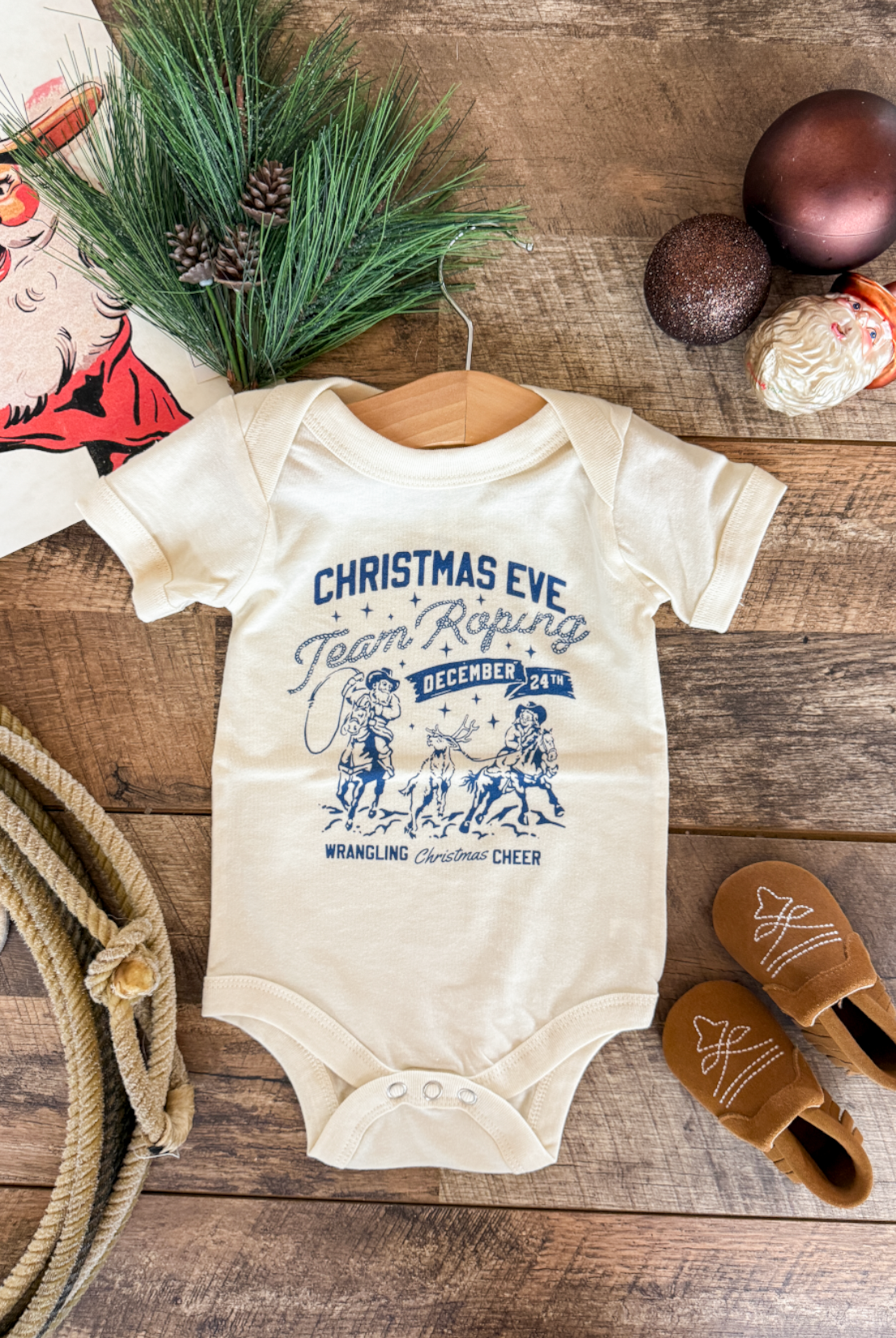 Christmas Eve Team Roping Christmas Design (Onesie/Youth Tee)
