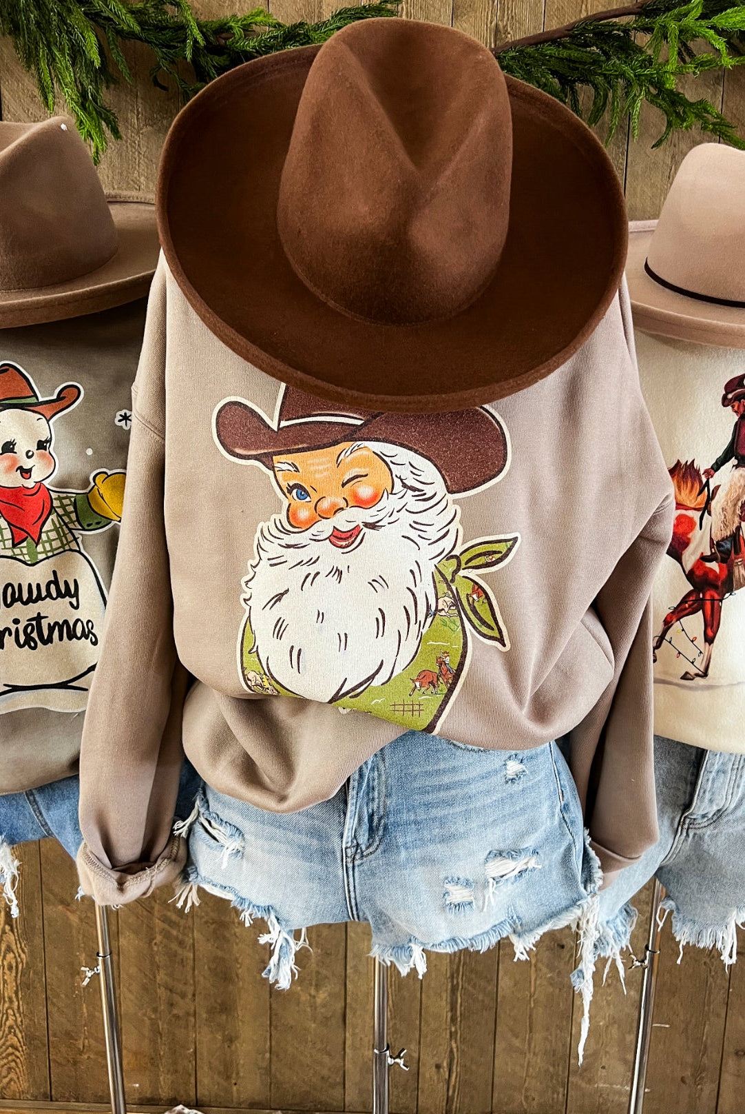 Jolly Ole Western Santa Christmas Sweatshirt (adult)