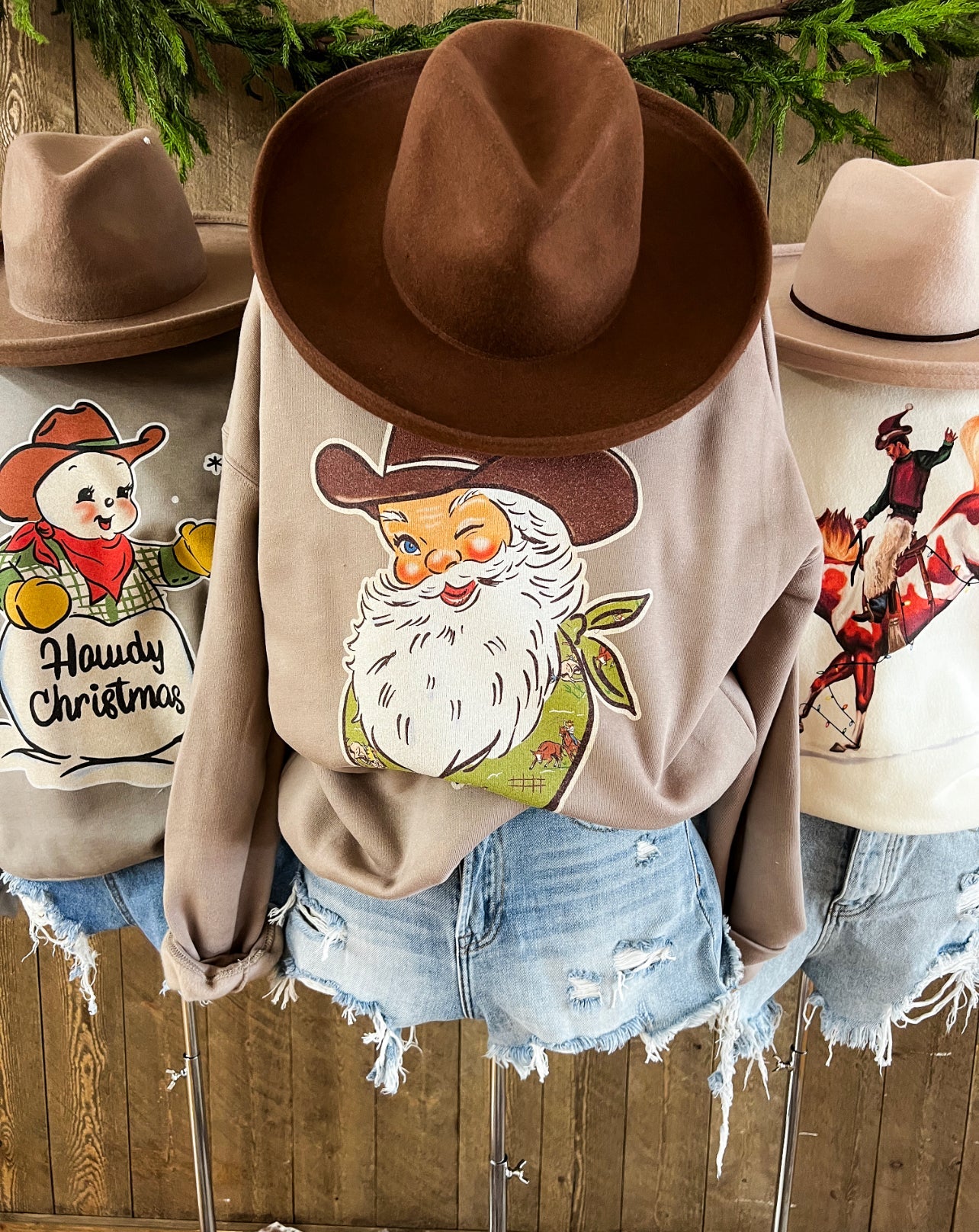 Jolly Ole Western Santa Christmas Sweatshirt (adult)