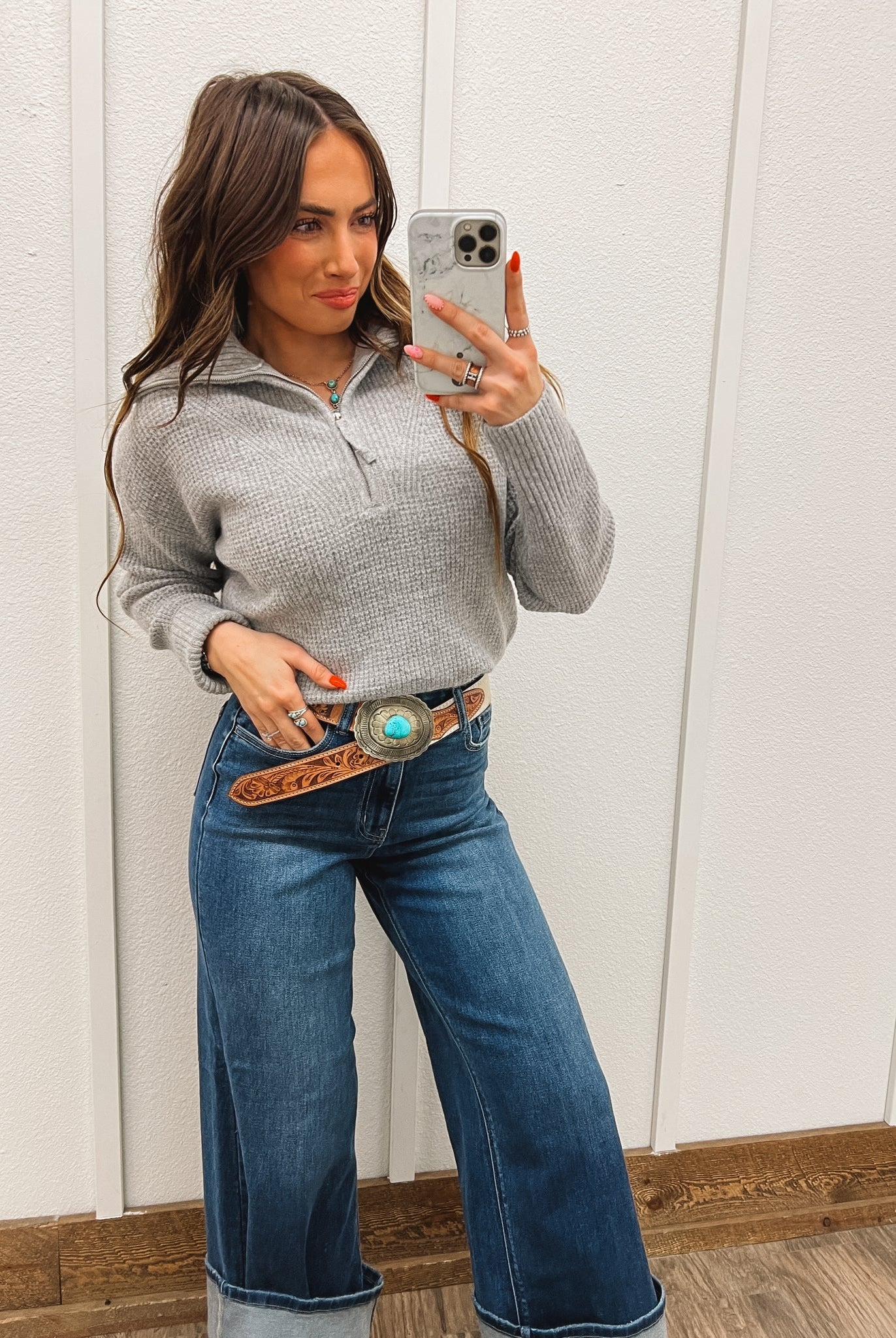 Half Zip Pullover Sweater(H Grey) Tops - Outwear