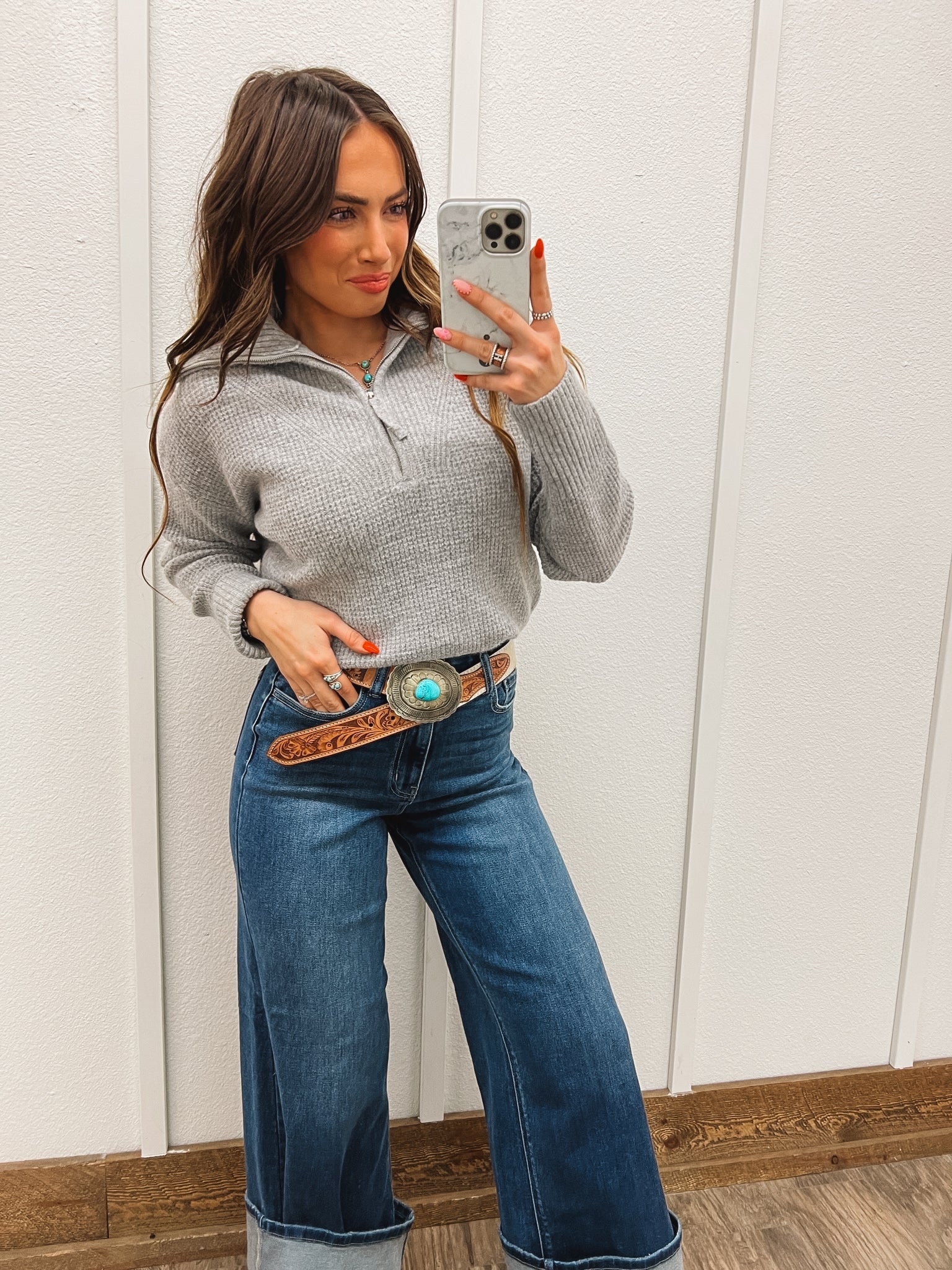 Half Zip Pullover Sweater(H Grey) Tops - Outwear