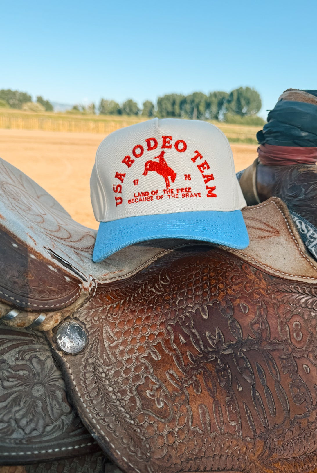 USA Rodeo Team Embroidered Trucker Hat