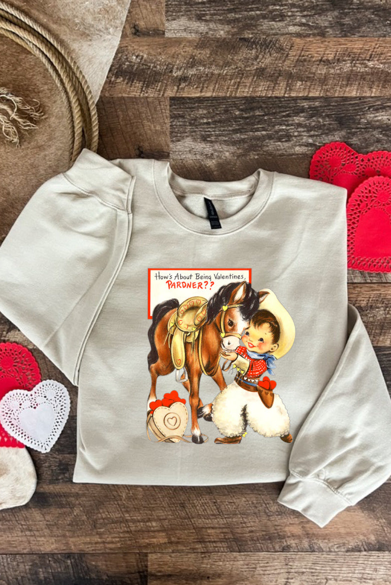Pardner Vintage Cowboy Tee or Sweatshirt (Adult) (Cream)