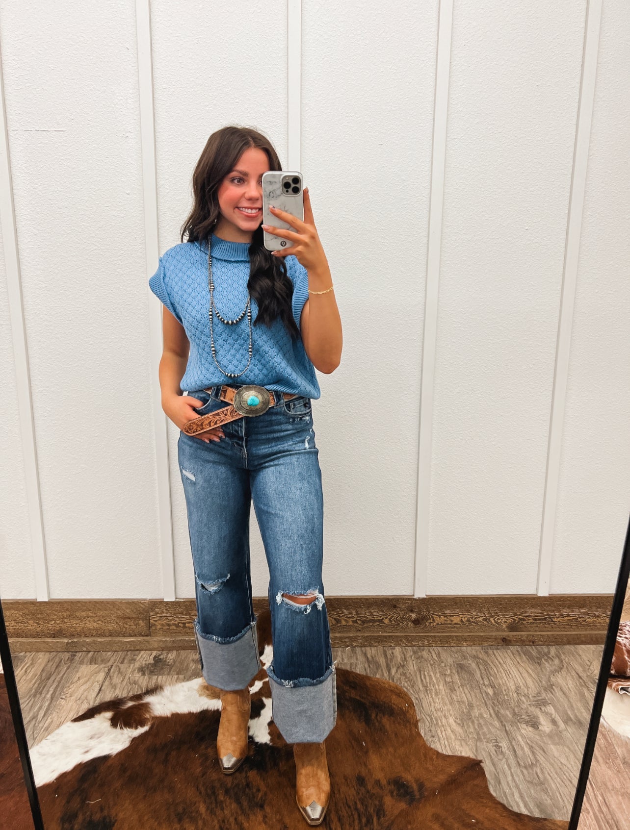 The Cowboy Sweater Vest (Blue)