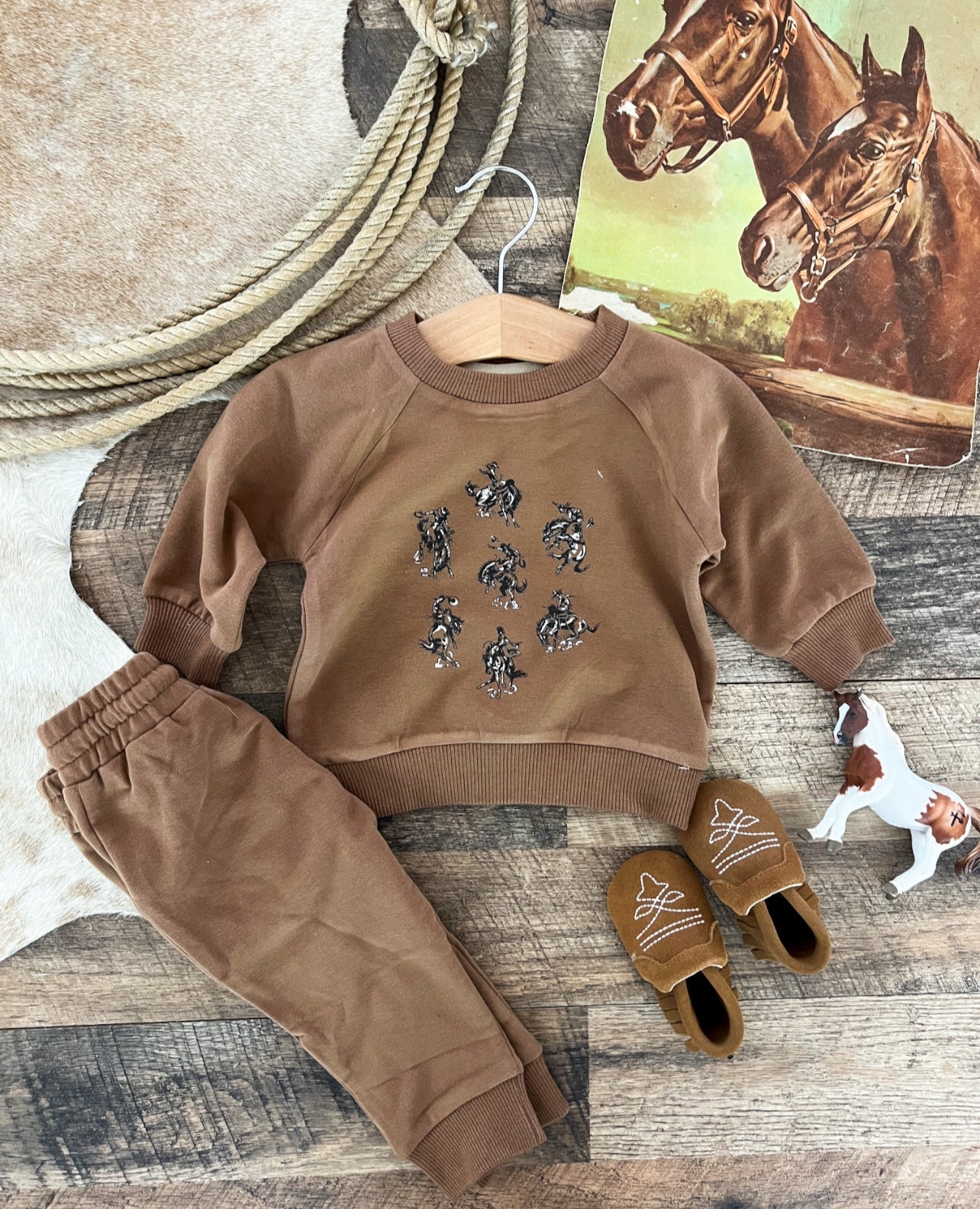 Rodeo Rowdy Lounge Set(cognac)(FRINGED EXCLUSIVE)