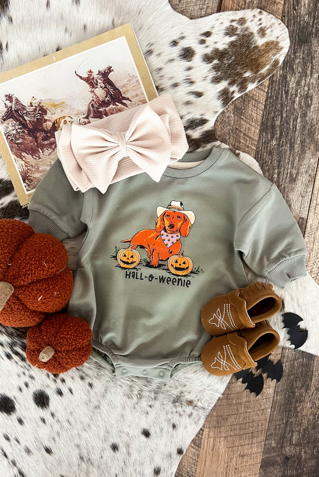 Halloweenie Bubble Romper (Green)