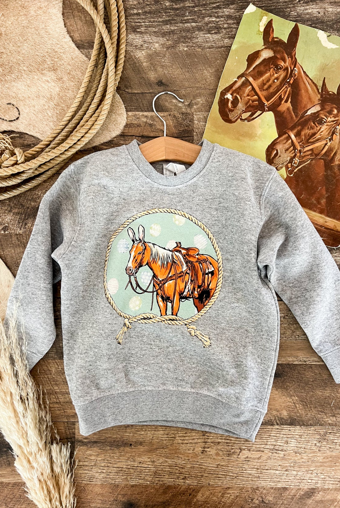 Easter Horse Sweatshirt(Infant/Toddler/Youth)(Grey)