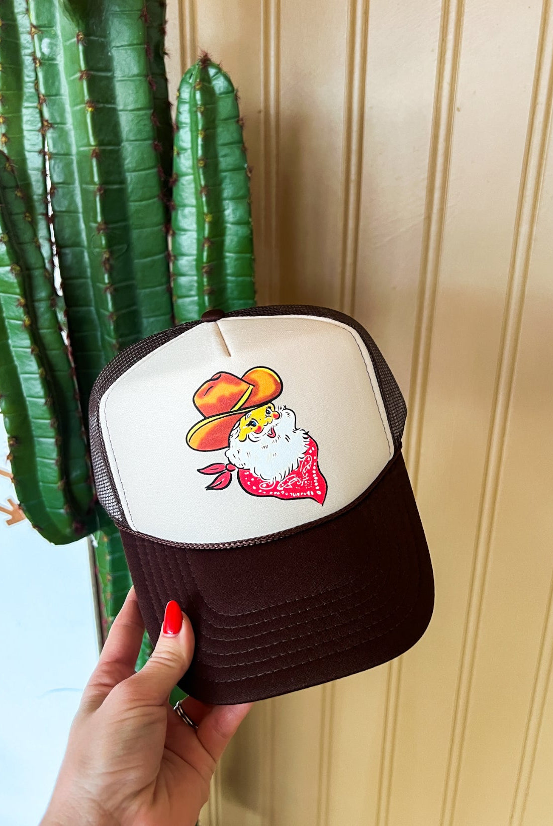 Cattle Man Santa Christmas Trucker Hat (Adult) Santa - Two Tone