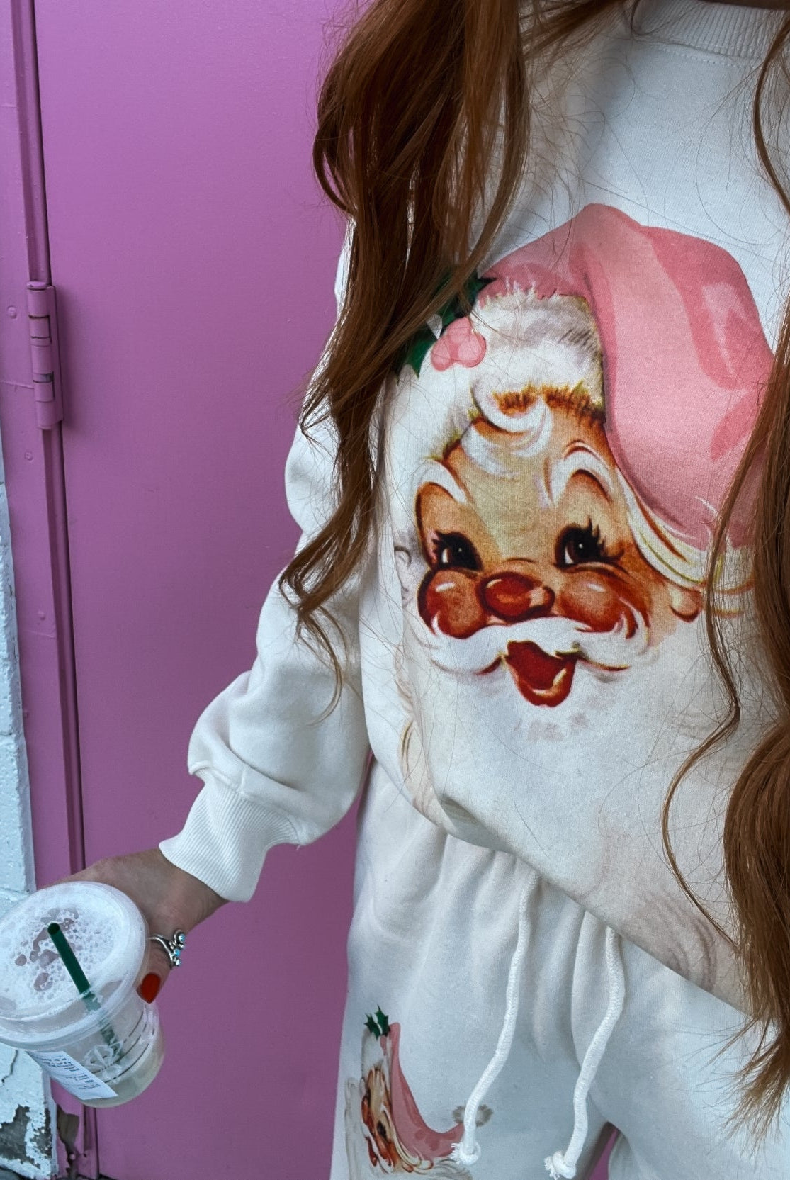 Cheerful Pink Christmas Santa Set(cream)