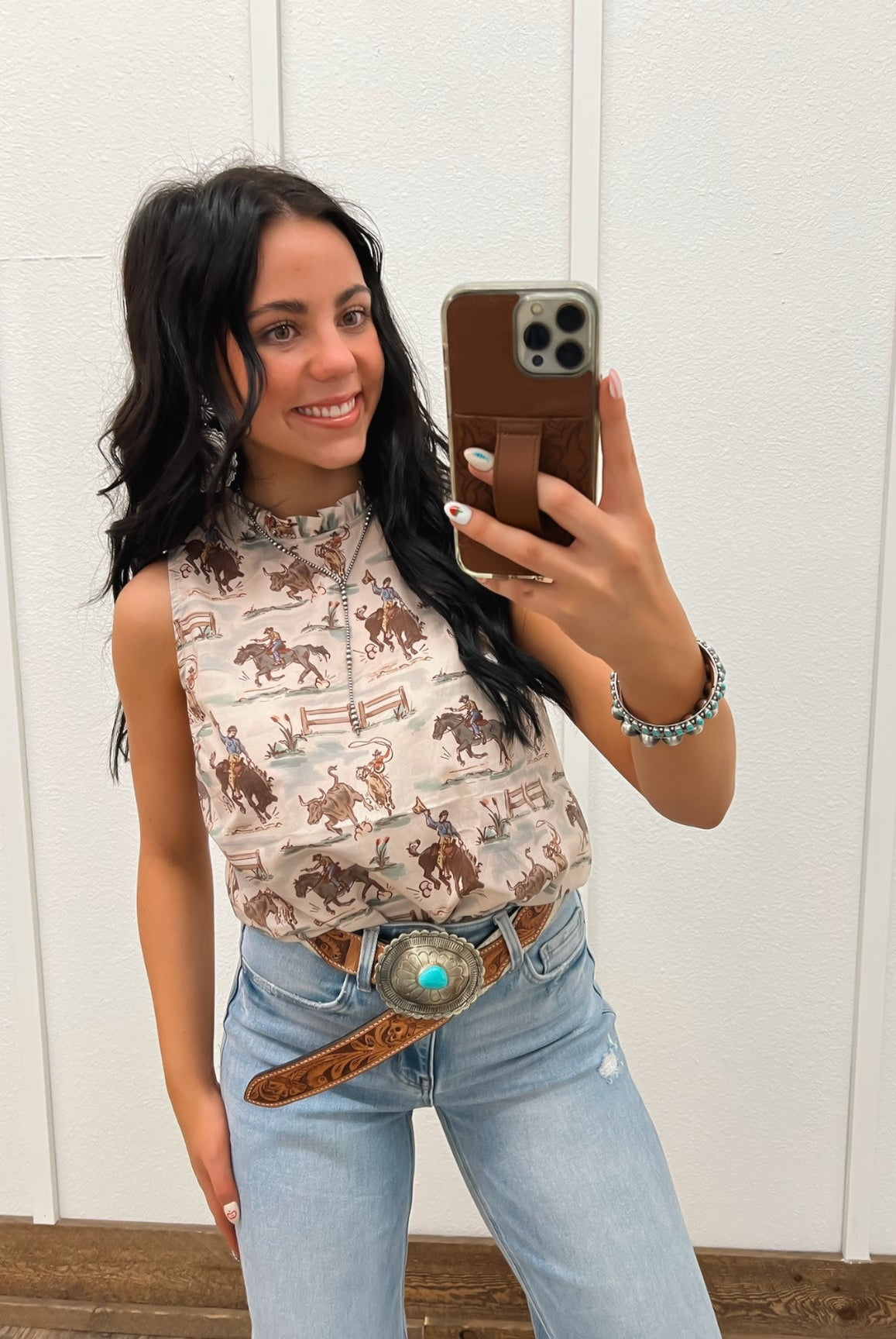 Ole’ West Cowboys Ruffle Neck Tank