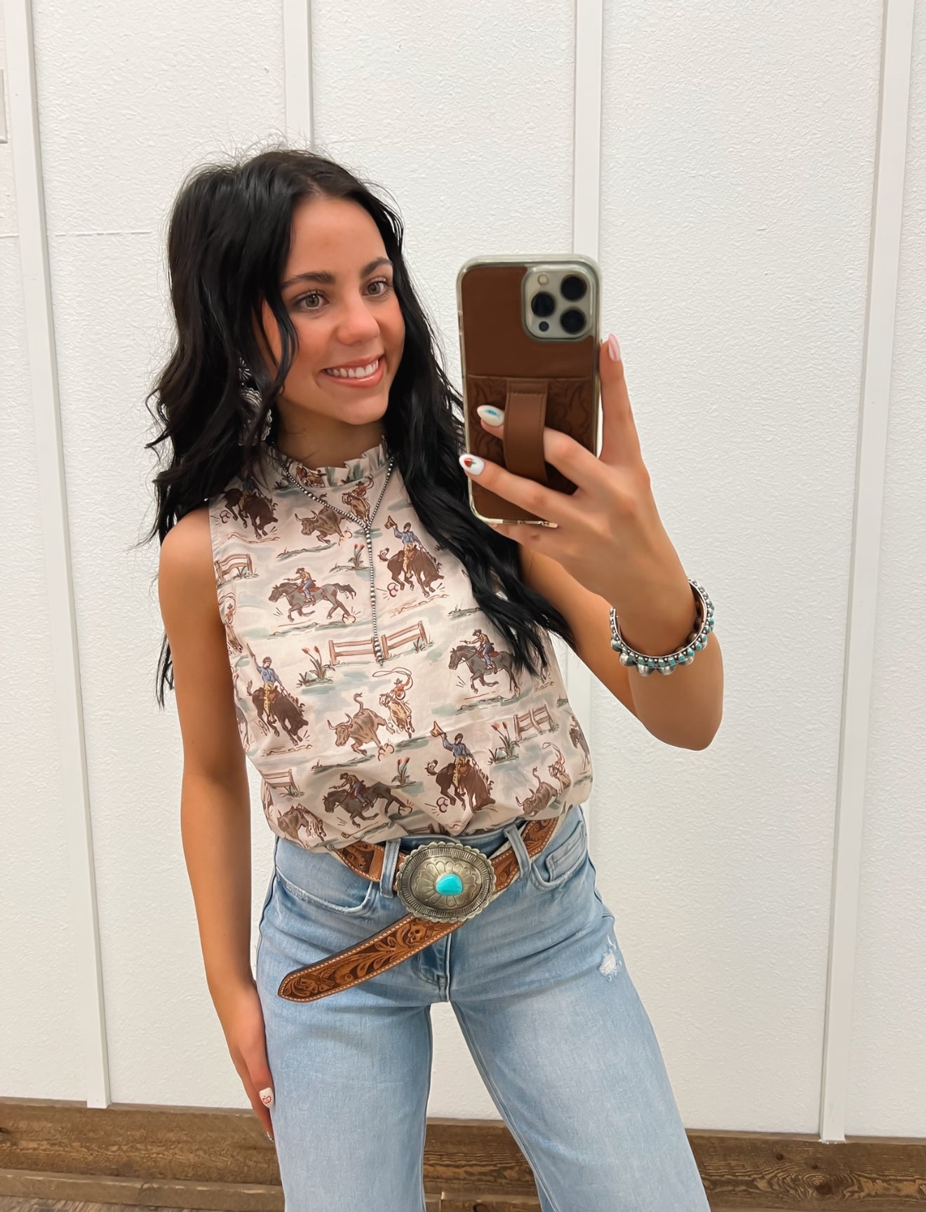 Ole’ West Cowboys Ruffle Neck Tank