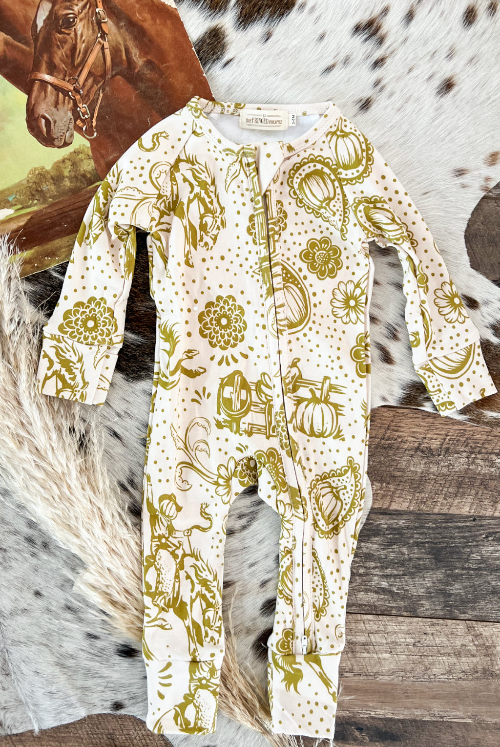 Fall Paisley Cowboy Western Jammies 2t