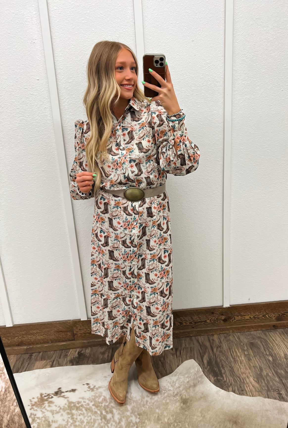 Floral Boots Cowgirl Dress