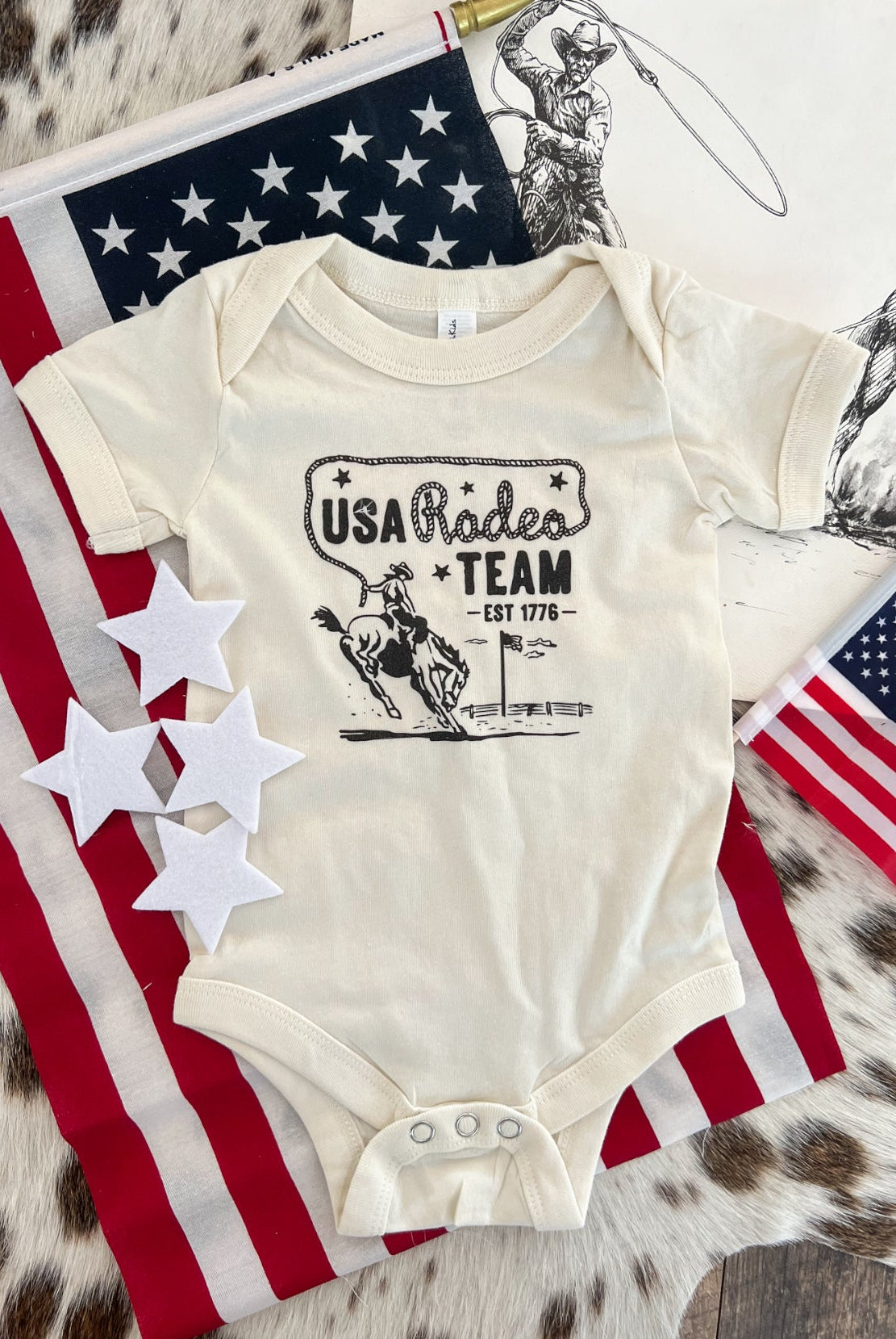 Western 4th Of July-USA Rodeo Team Black(Infant/Toddler/Youth)(Natural)