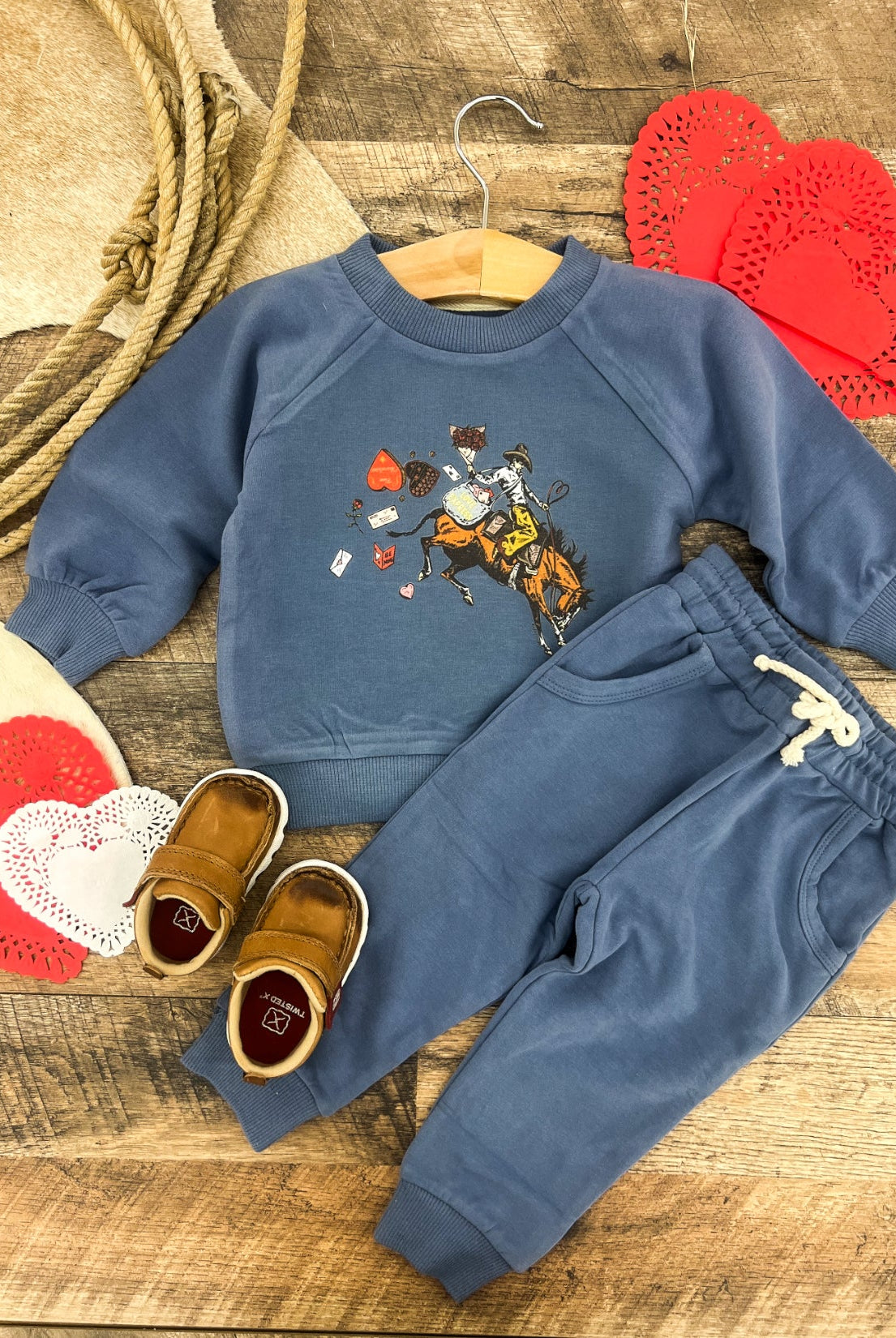 Special Delivery Valentines Lounge Set(Infant/Toddler)(blue)