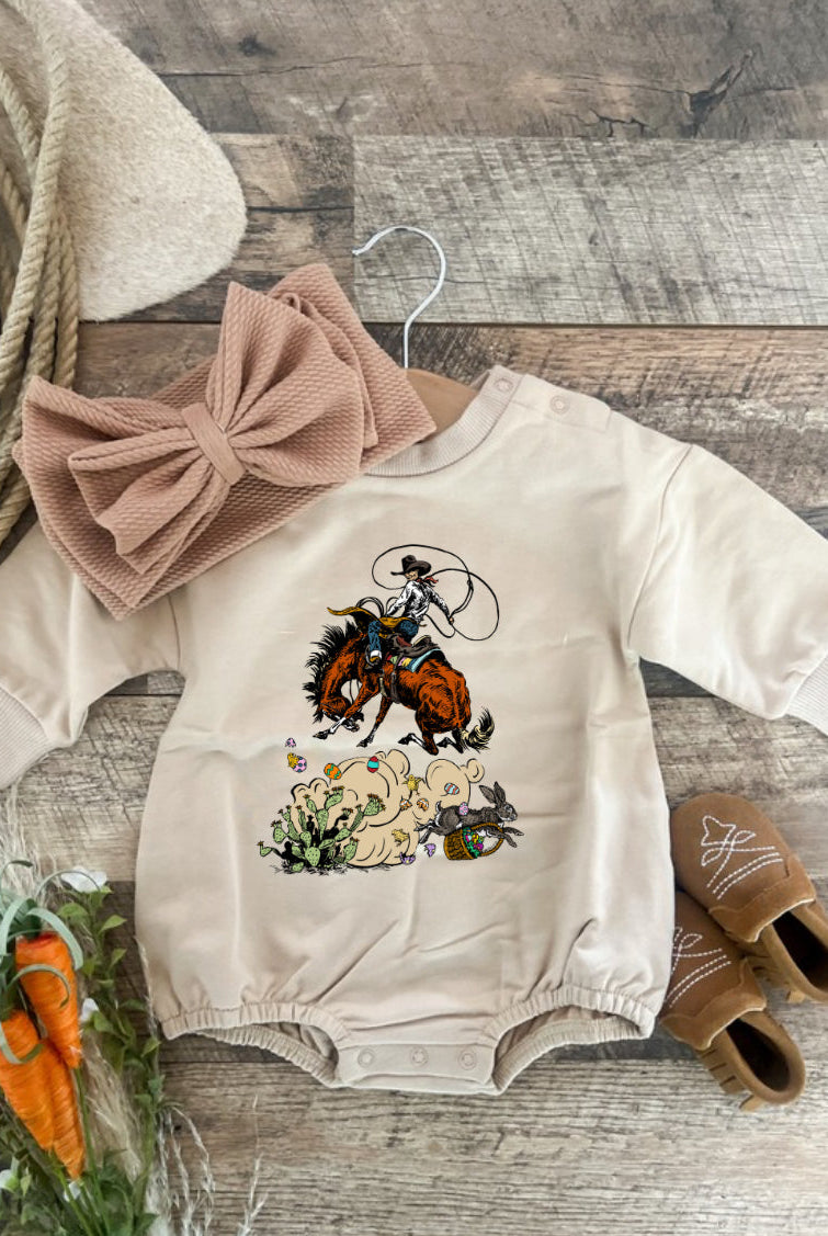 Rascally Rabbit Easter Bubble Romper(cream) - no words