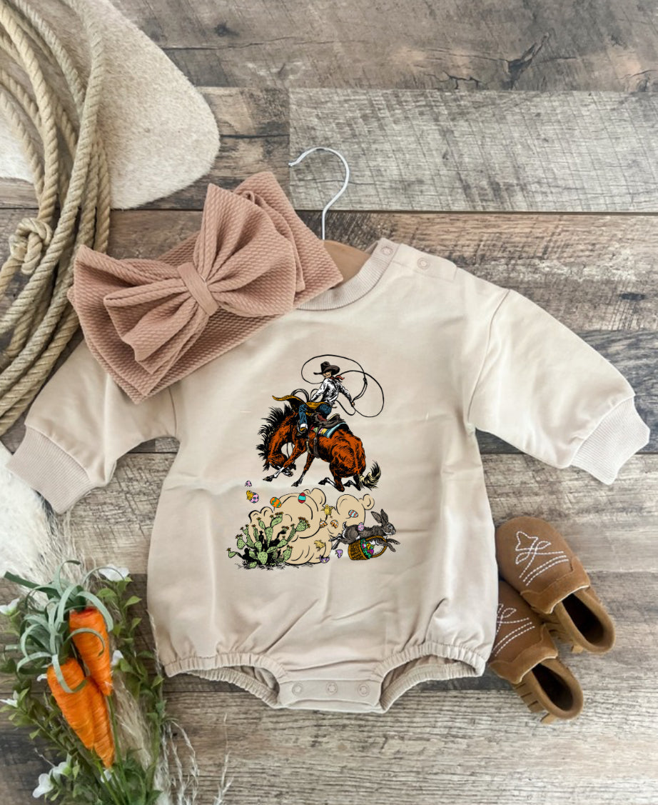 Rascally Rabbit Easter Bubble Romper(cream) - no words