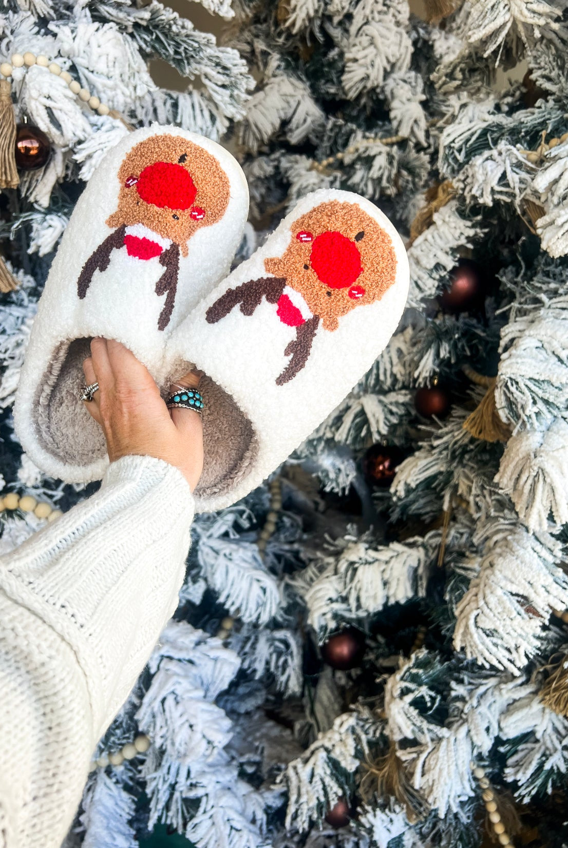 Christmas Reindeer Slippers (closed toe)