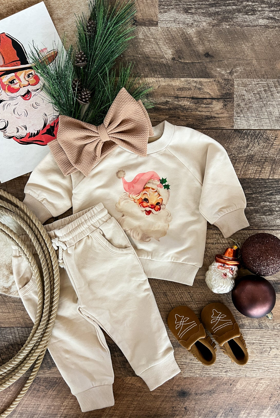 Cheerful Santa Lounge Set(cream)(FRINGED EXCLUSIVE)