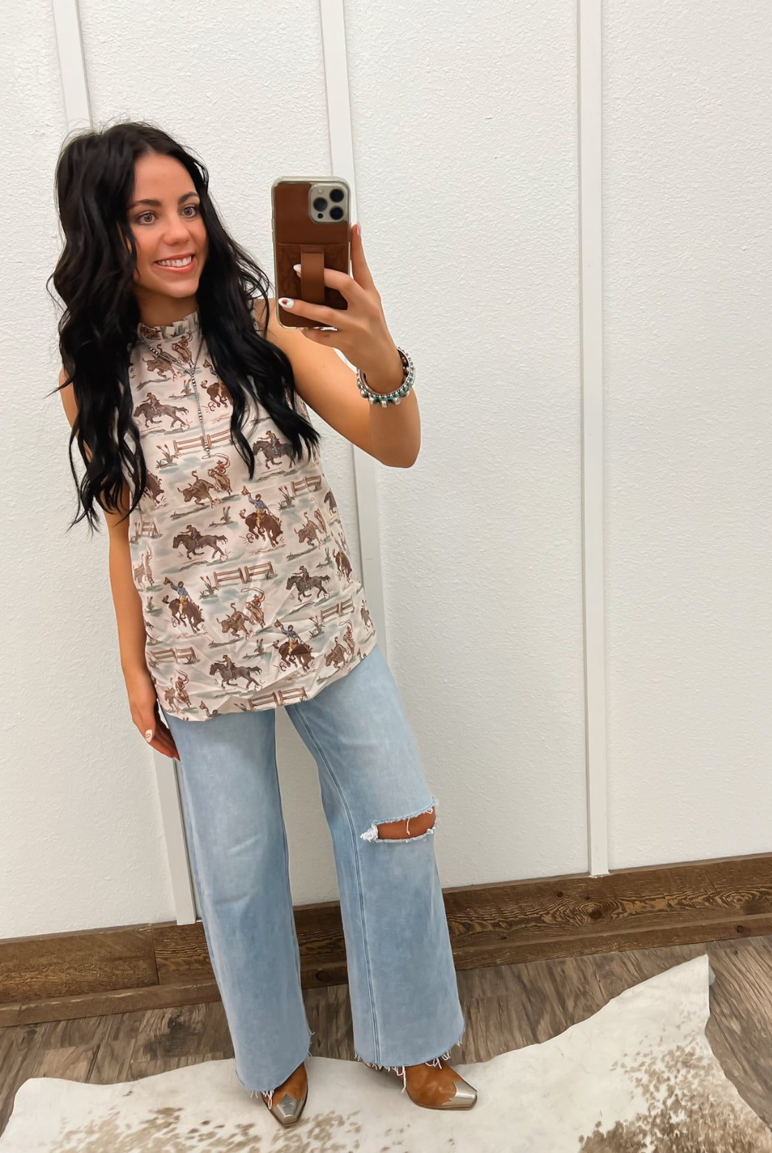 Ole’ West Cowboys Ruffle Neck Tank