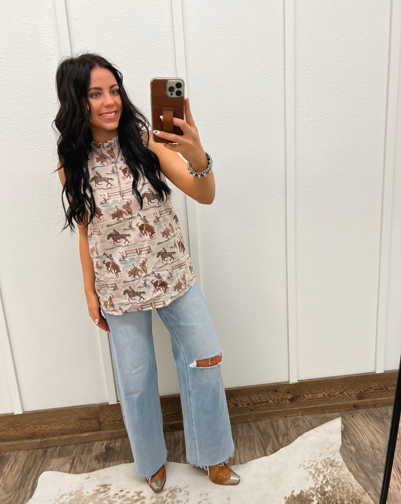 Ole’ West Cowboys Ruffle Neck Tank