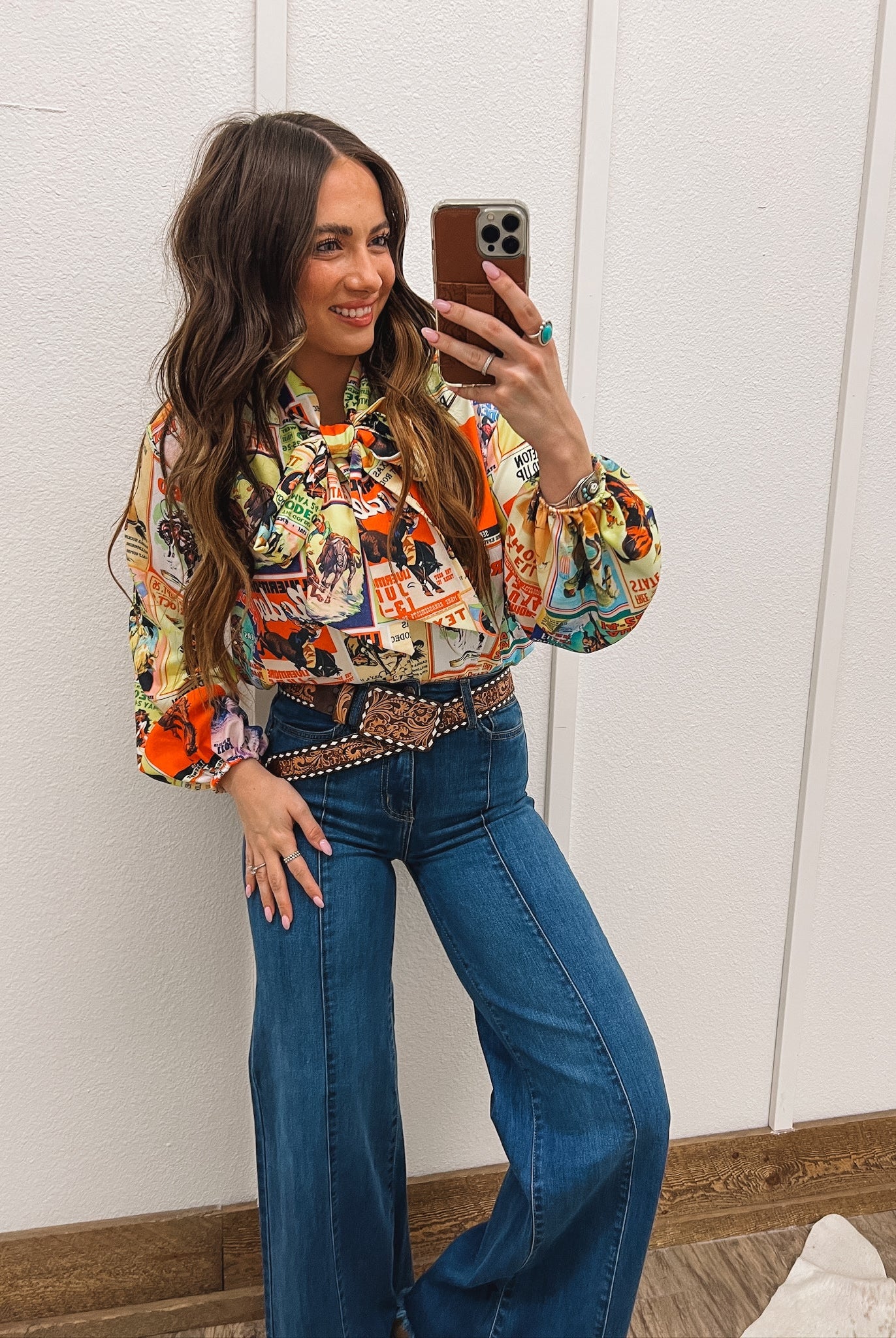 The Western Cowboys Front Tie Blouse Top