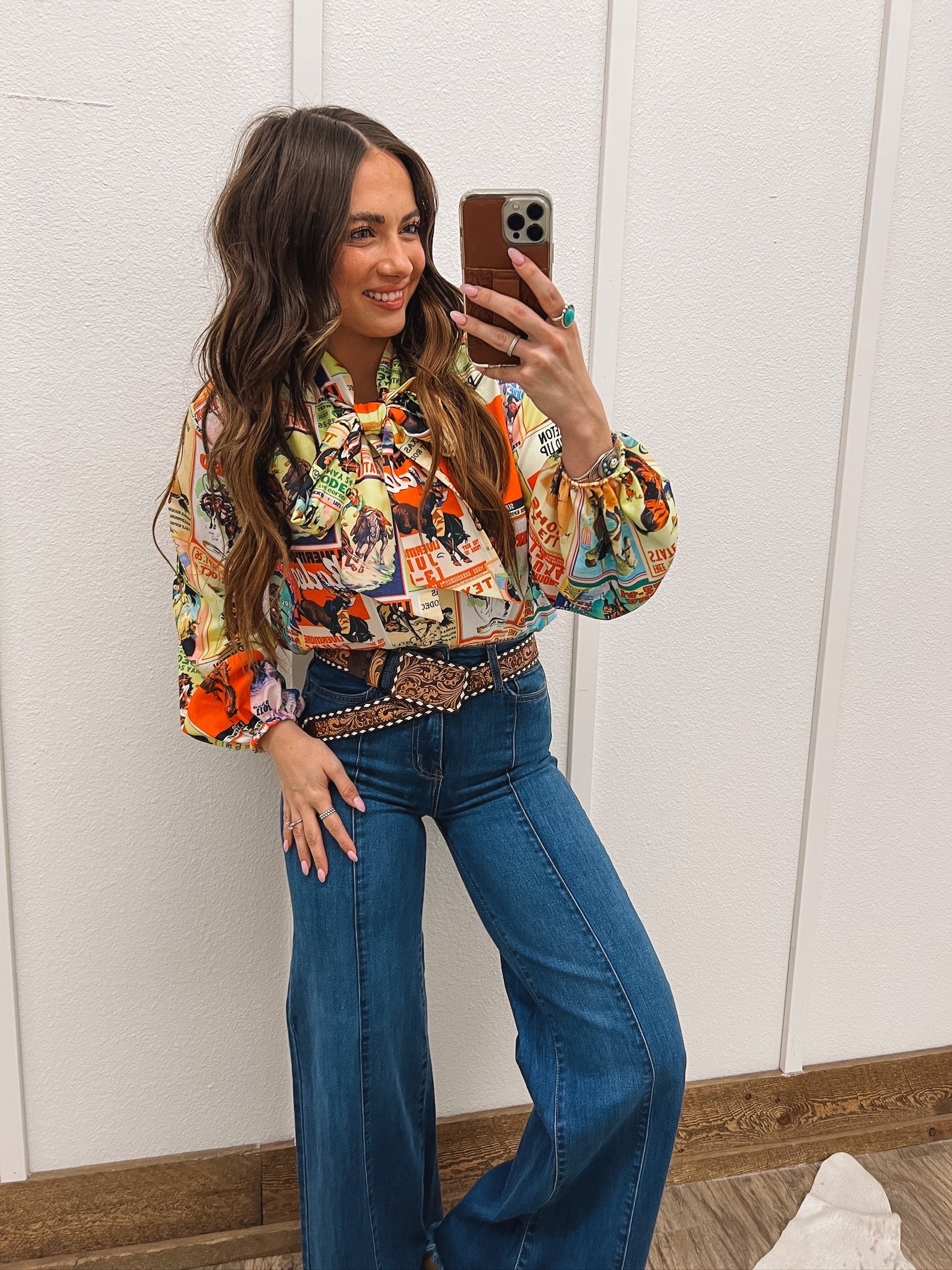 The Western Cowboys Front Tie Blouse Top