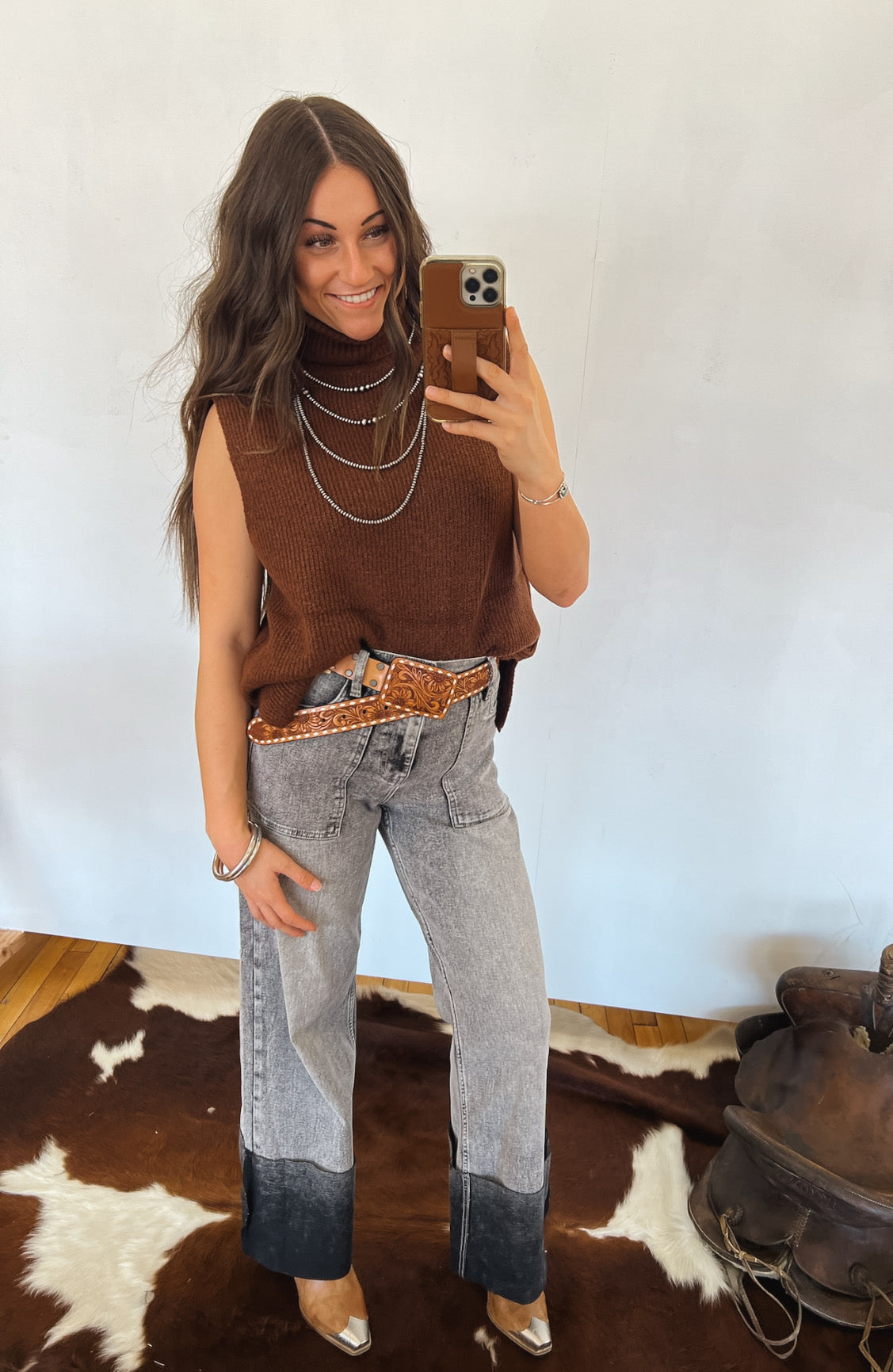 Grateful Cowgirl Turtle Neck (Chestnut)