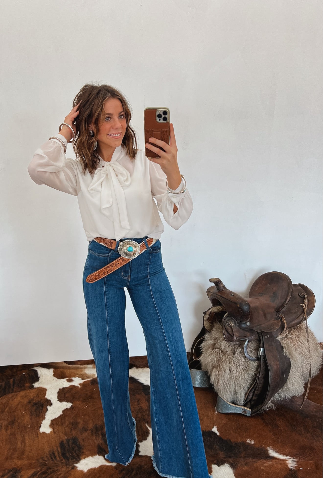 Basic Babe Front Tie Top (Off White) Top