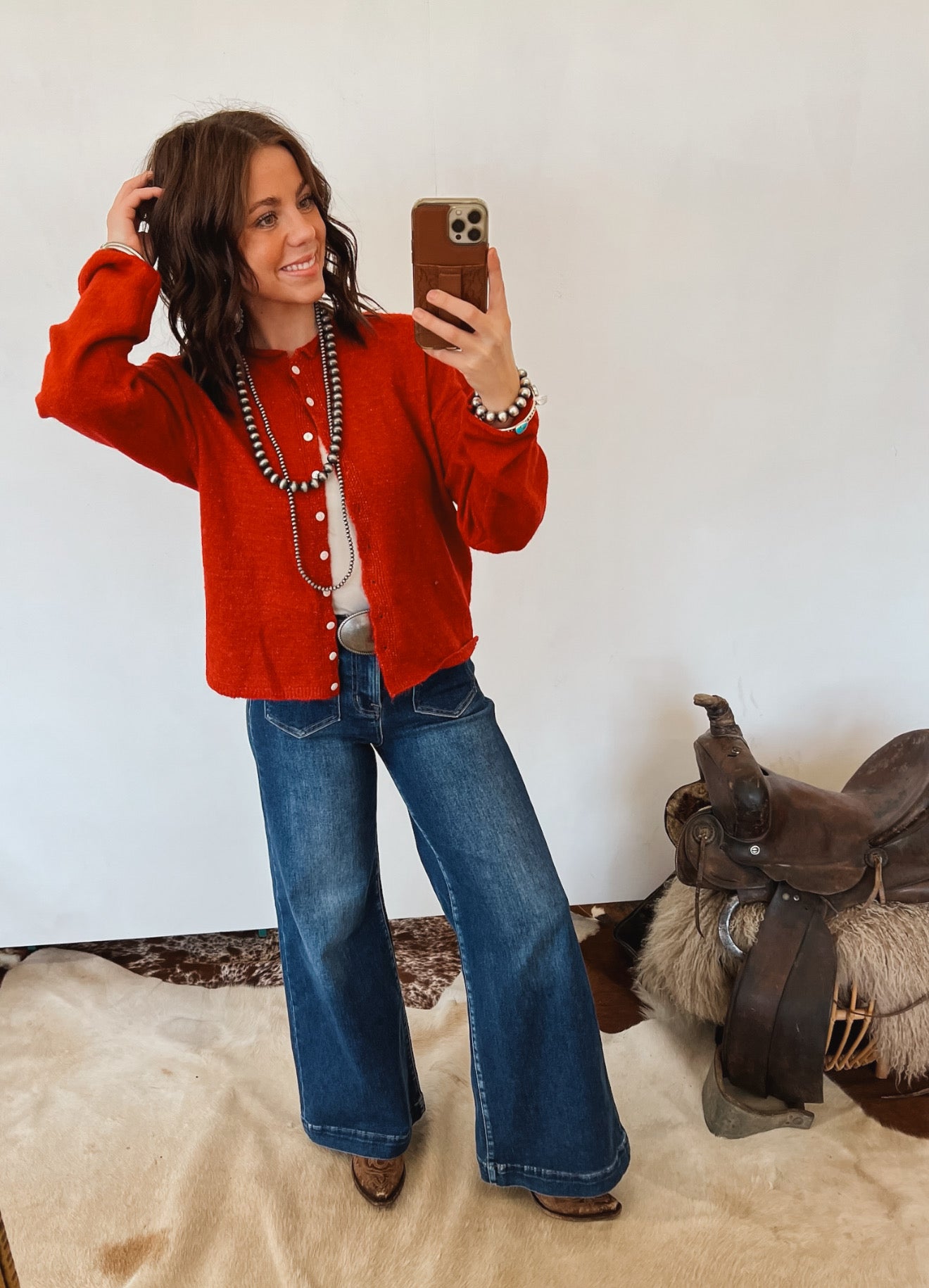 Bless Your Heart Cardigan (Red) Tops - Sweaters