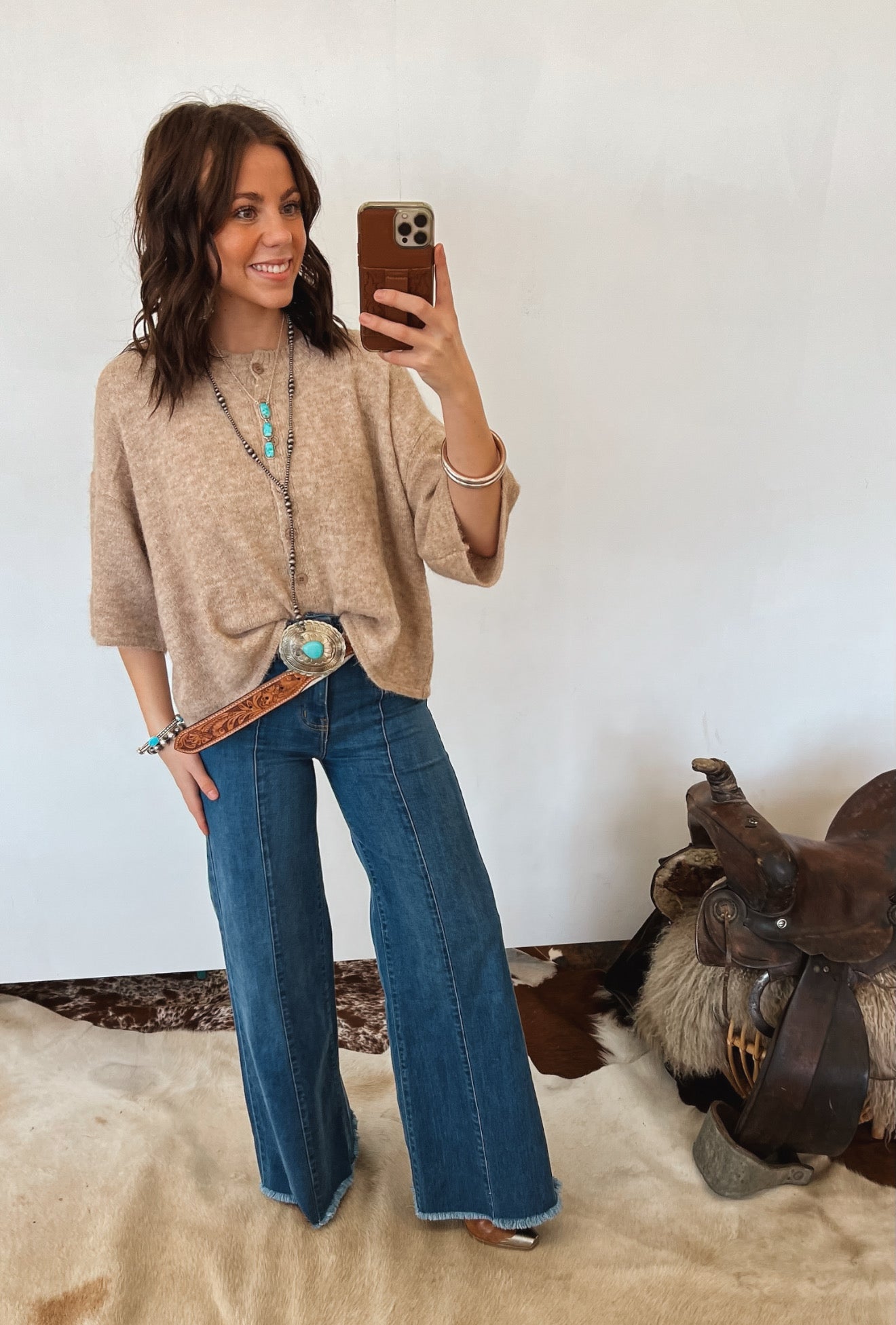 Shortie Cowgirl Cardigan Tops - Sweaters