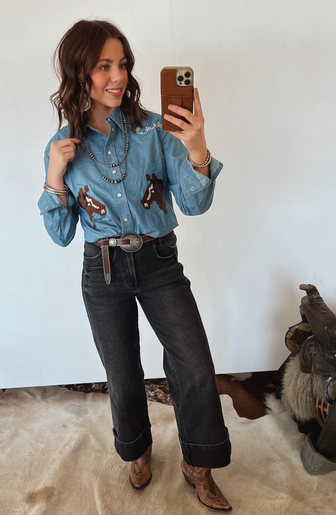 Good Ole Days’ Horse Denim Blouse