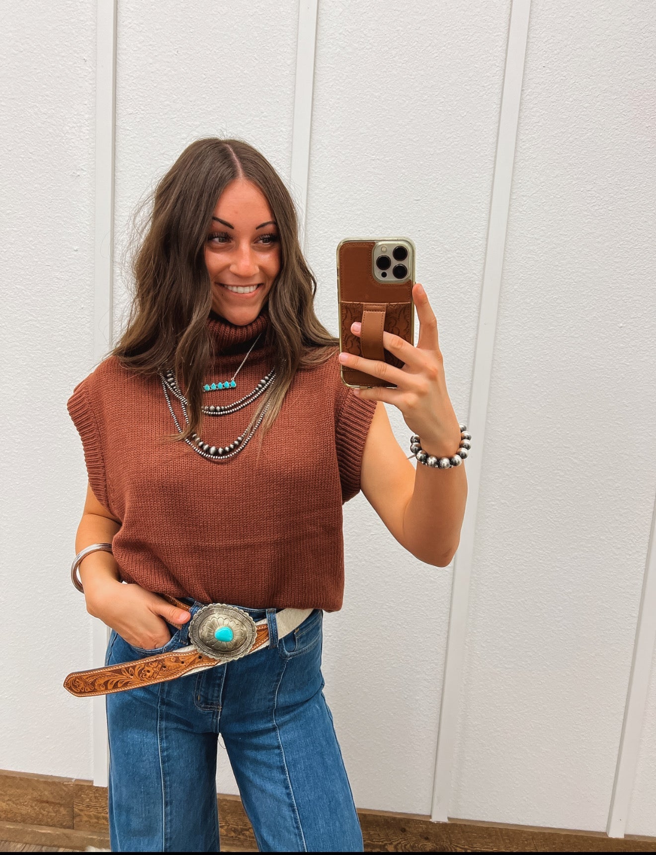 Dixieland Delight Turtle Neck (Red Brown)