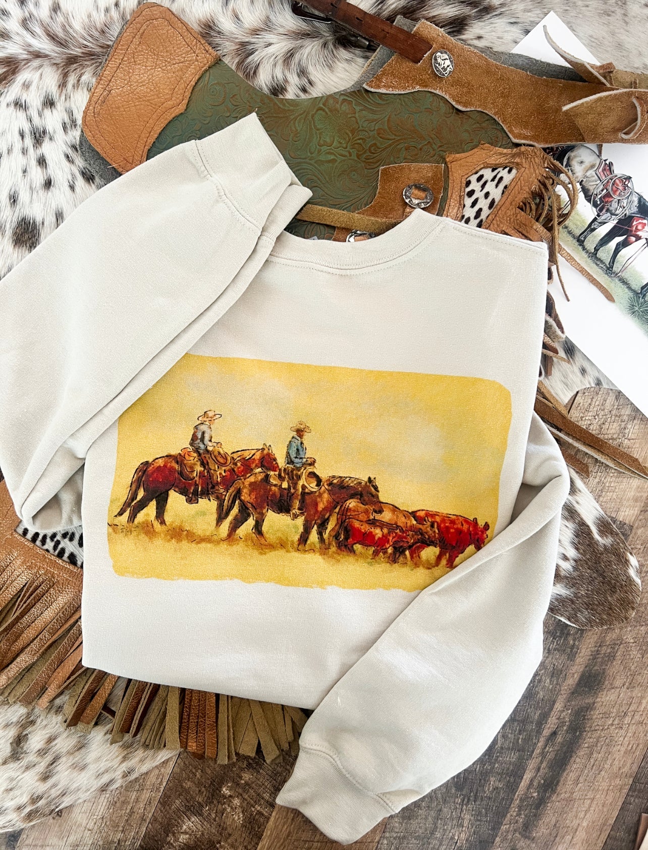 Ground Crew Sweatshirt or Tee(light taupe)front/back